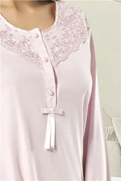 XSES 2020 Kadın Uzun Kollu Pijama Takım-Pudra