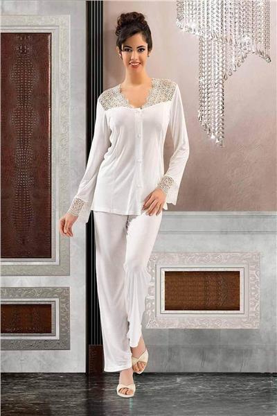 XSES 3001 Kadın Çeyizlik Penye 6lı Takım-Ekru