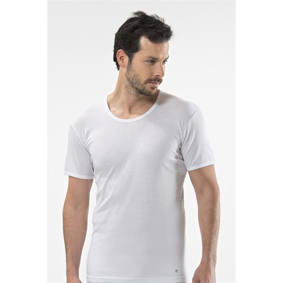 Cacharel 1206 O Yaka (Açık) Erkek Fanila (Ribana)  - BeyazAtletlerCACHAREL
