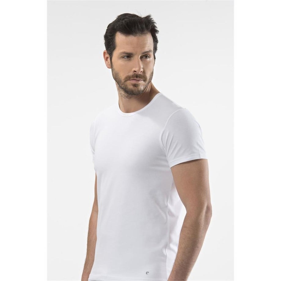 Cacharel 1305 O Yaka Kısa Kollu Erkek T-Shirt - BeyazRahat Ev GiyimCACHAREL