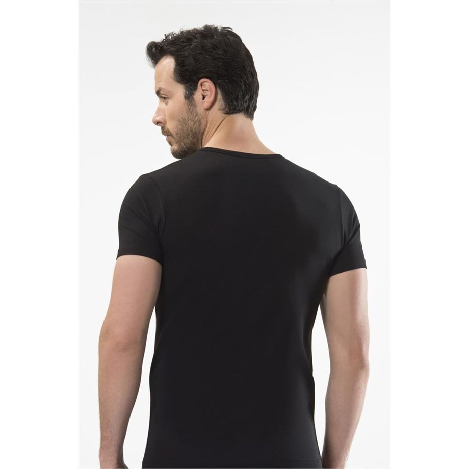Cacharel 1308 Düğmeli Kısa Kollu Erkek T-Shirt - SiyahRahat Ev GiyimCACHAREL