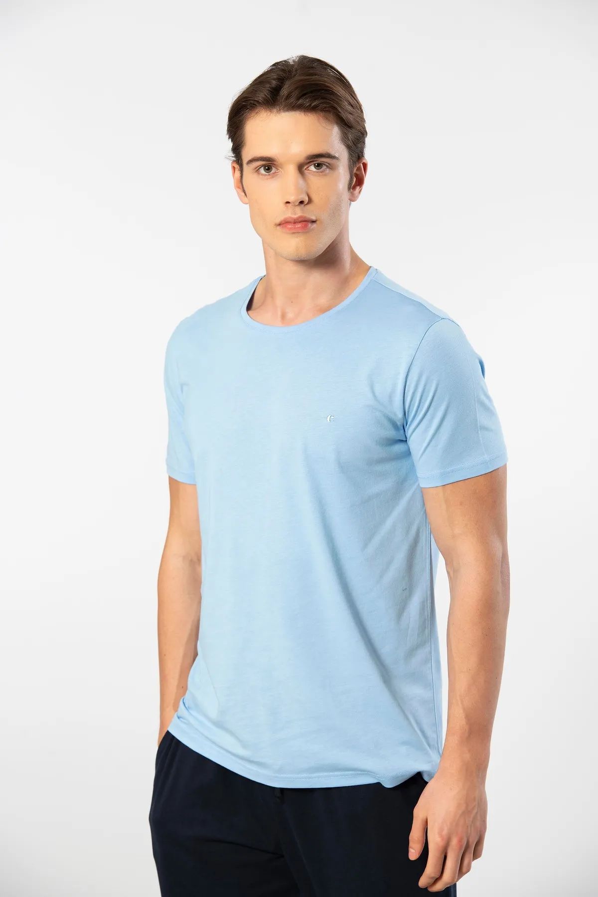 T-Shirt & SweatshirtCacharel 2169 Erkek Modal Pamuk Bisiklet Yaka Kısa Kollu T-shirt-Açıkmavi | Pijamapazari.comCacharel 2169 Erkek Modal Pamuk Bisiklet Yaka Kısa Kollu T-shirt-Açıkmavi