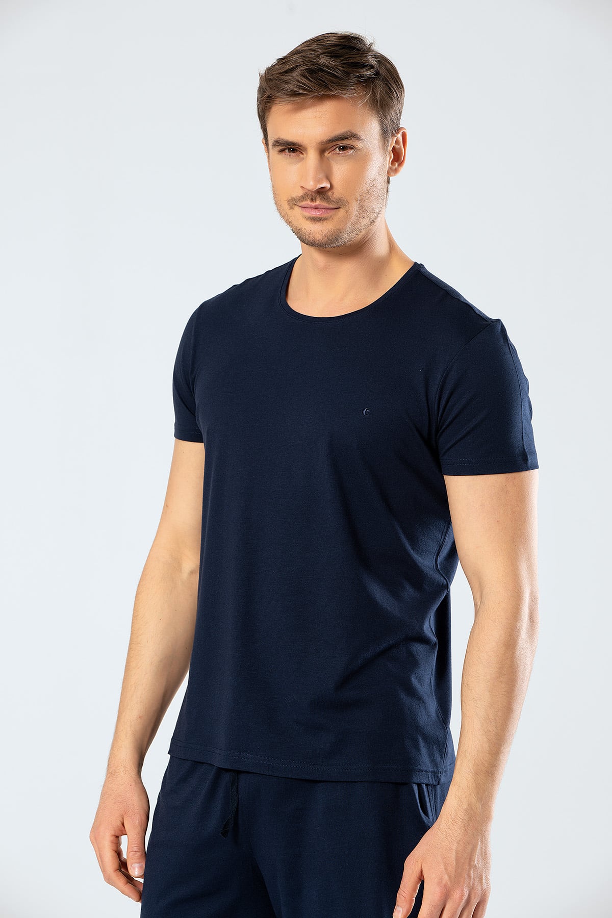 Rahat Ev GiyimCacharel 2169 Modal O Yaka Erkek T-Shirt  - Lacivert