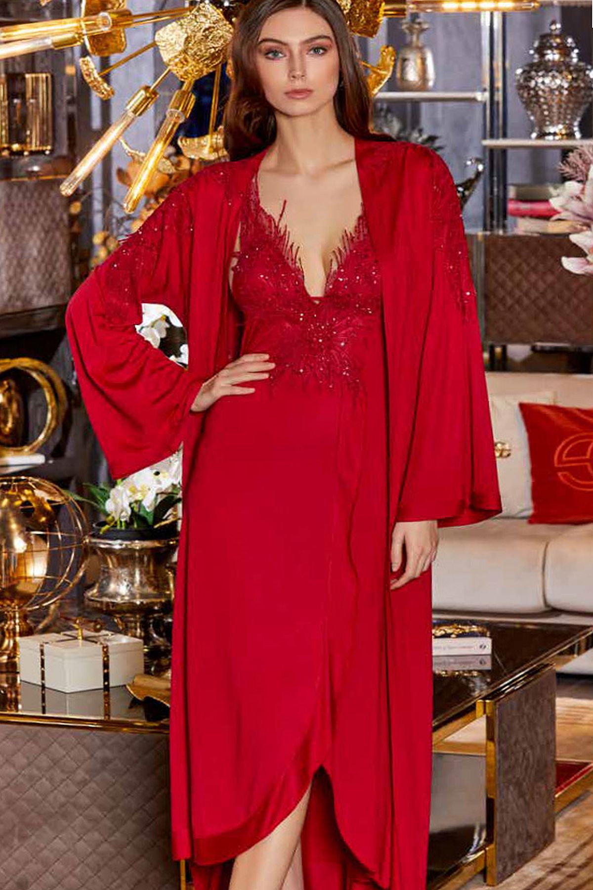 Penye Altılı SetlerÇeyizlik Dantelli Penye 6'lı Set