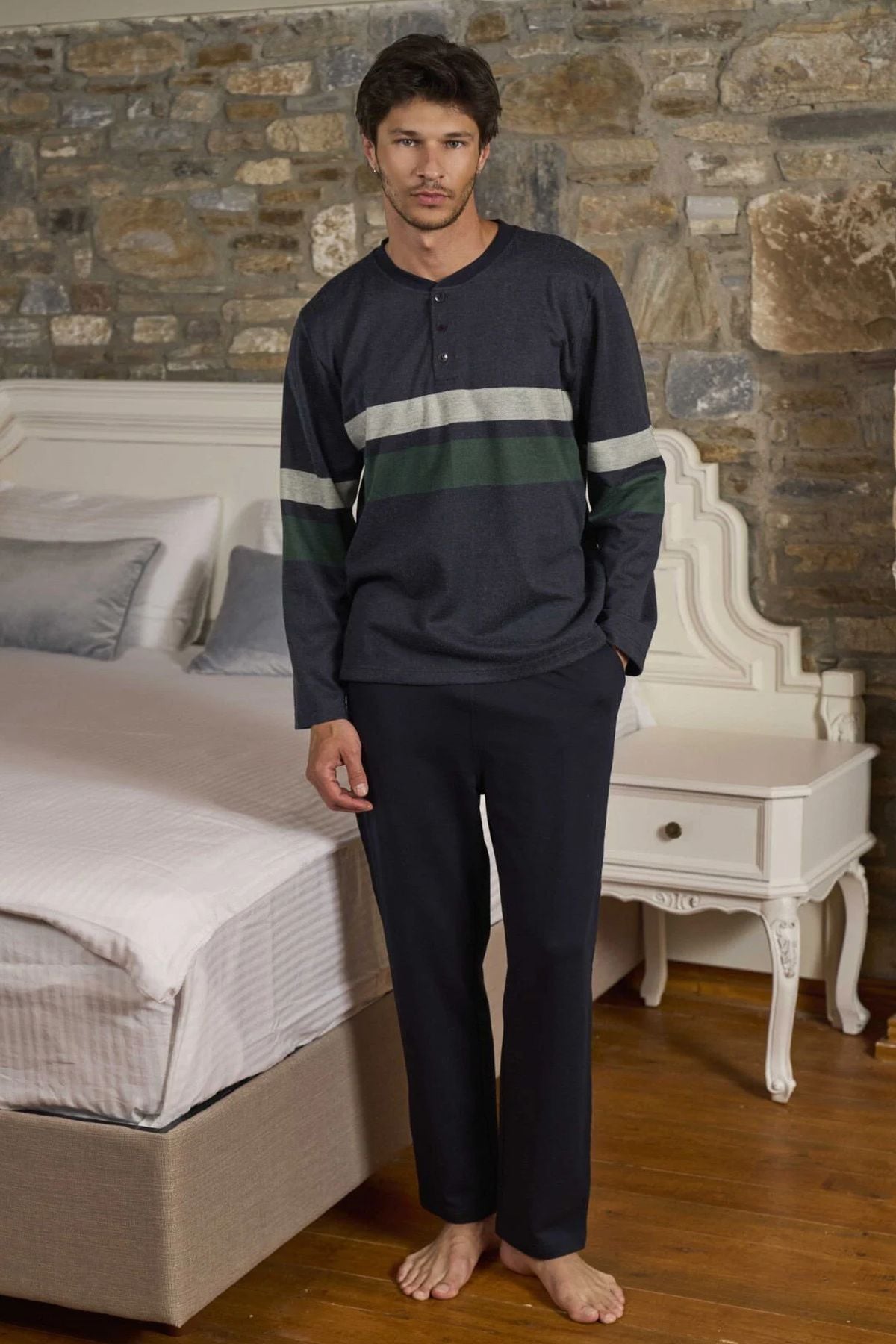 PijamalarCossy by Aqua 26402 Erkek Uzun Kollu Düğmeli Bisiklet Yaka Pijama Takımı-İndigomelanj | Pijamapazari.comCossy by Aqua 26402 Erkek Uzun Kollu Düğmeli Bisiklet Yaka Pijama Takımı-İndigomelanj