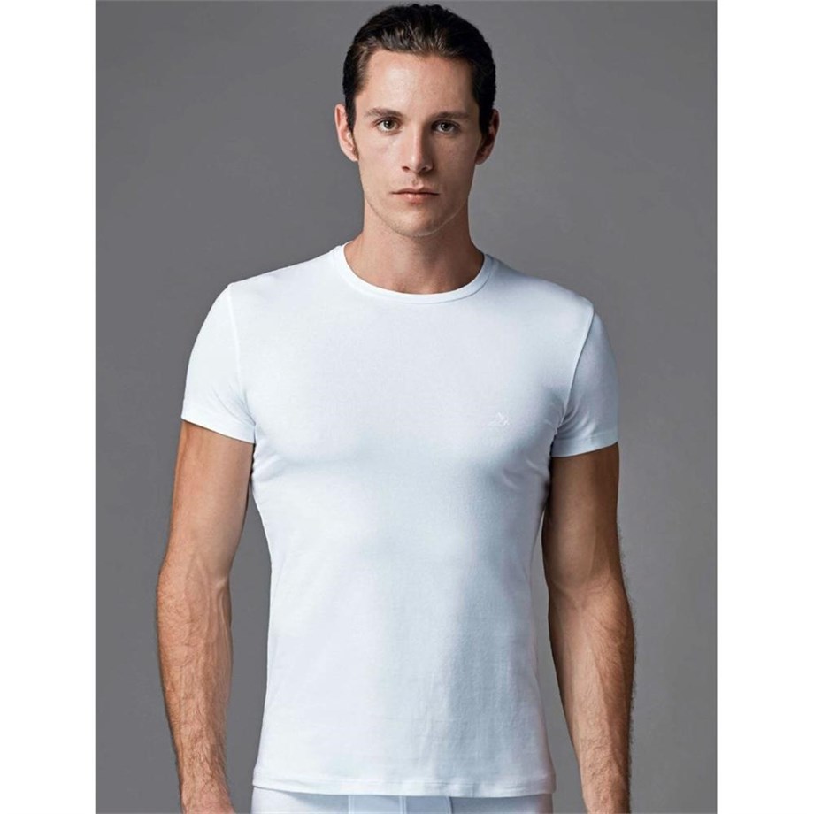 Eros ERS004 Compact O Yaka Erkek T-Shirt (İkili Paket) - BeyazAtletlerEROS