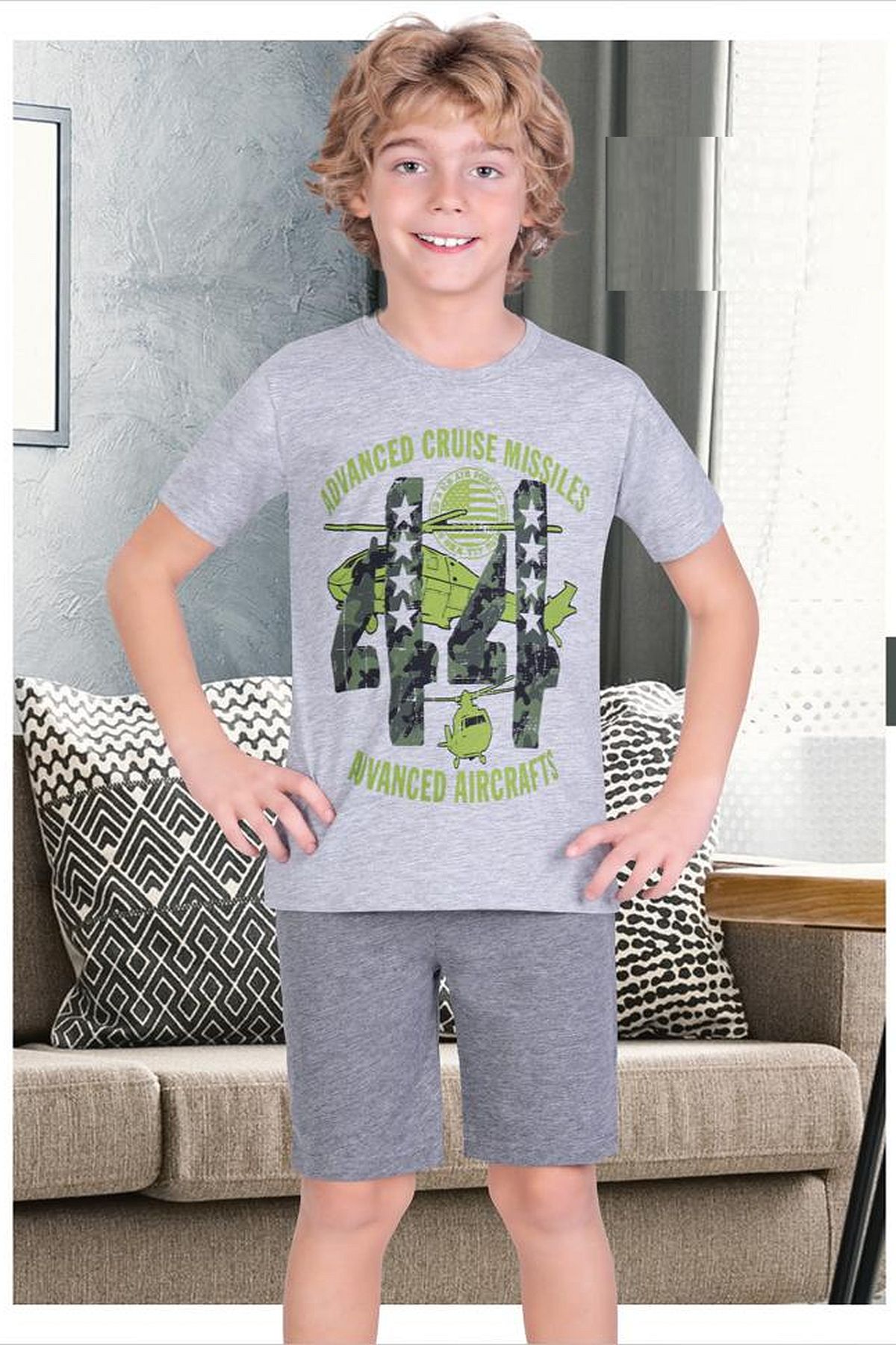 Uyku GiyimErsoy 841 Erkek Çocuk Kısa Kollu Şortlu Pijama Takımı-Gri | Pijamapazari.comErsoy 841 Erkek Çocuk Kısa Kollu Şortlu Pijama Takımı-Gri