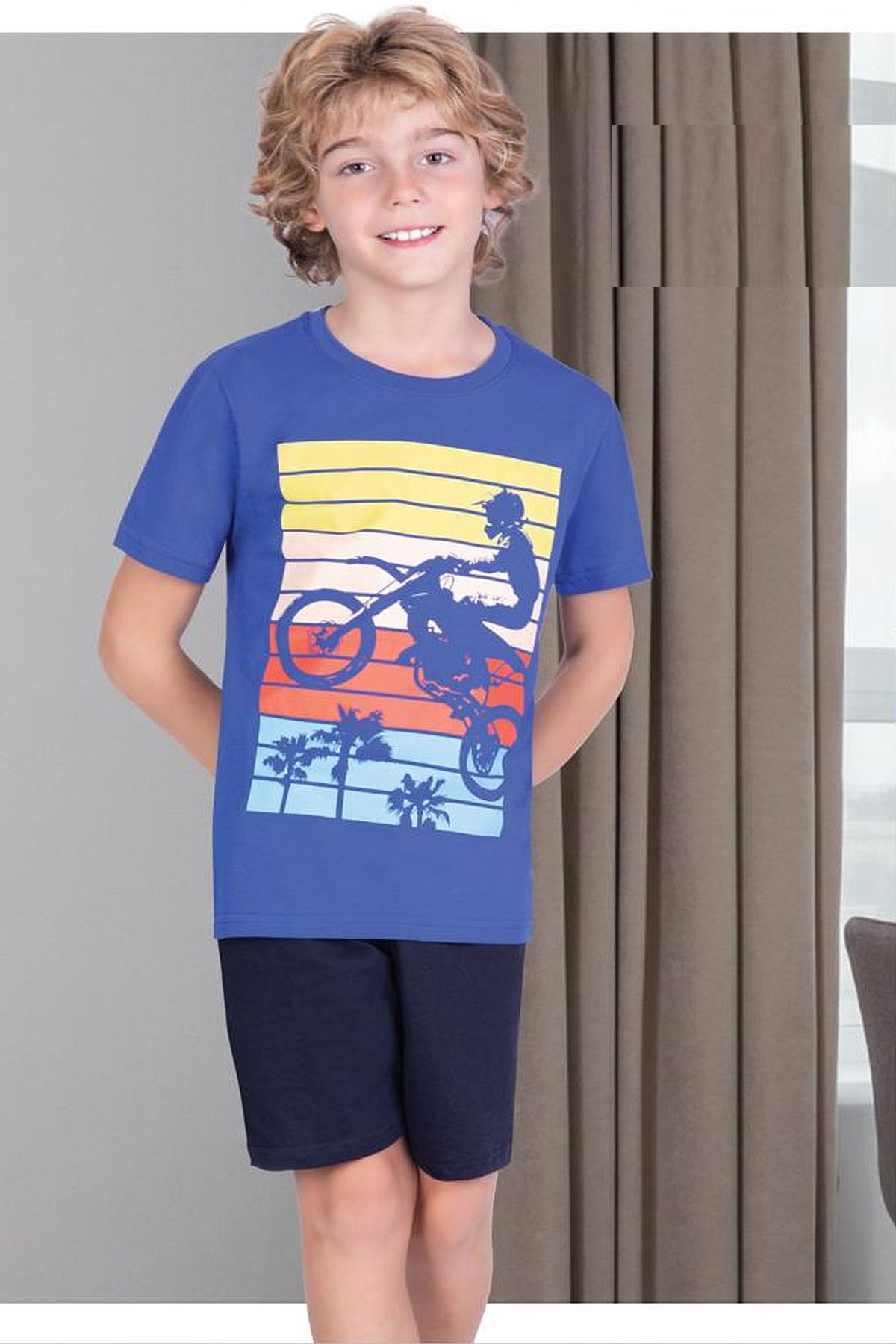 Uyku GiyimErsoy 843 Erkek Çocuk Kısa Kollu Şortlu Pijama Takımı-Mavi | Pijamapazari.comErsoy 843 Erkek Çocuk Kısa Kollu Şortlu Pijama Takımı-Mavi