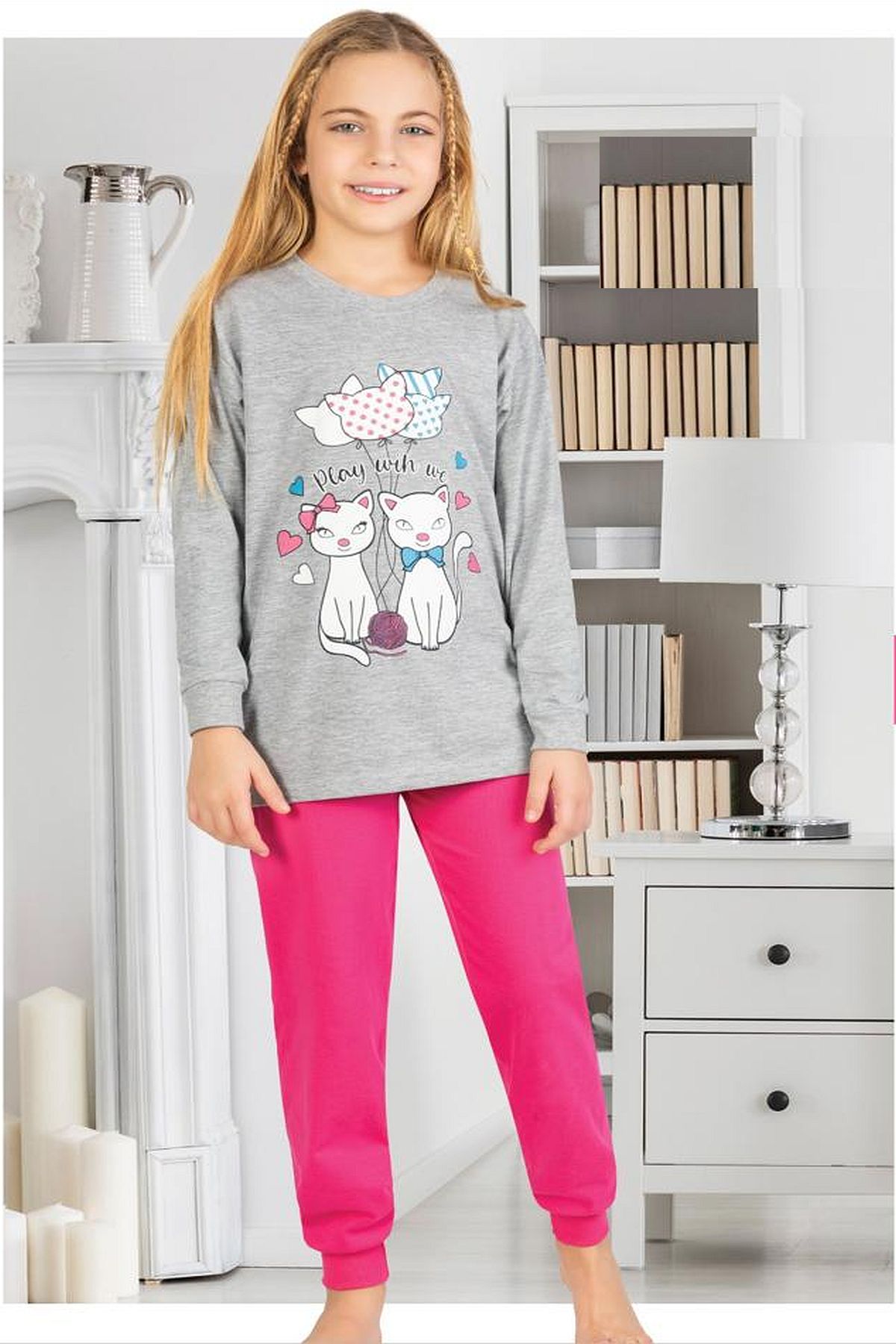 Uyku GiyimErsoy 855G Kız Çocuk Garson Boy Uzun Kollu Pijama Takımı-Gri | Pijamapazari.comErsoy 855G Kız Çocuk Garson Boy Uzun Kollu Pijama Takımı-Gri