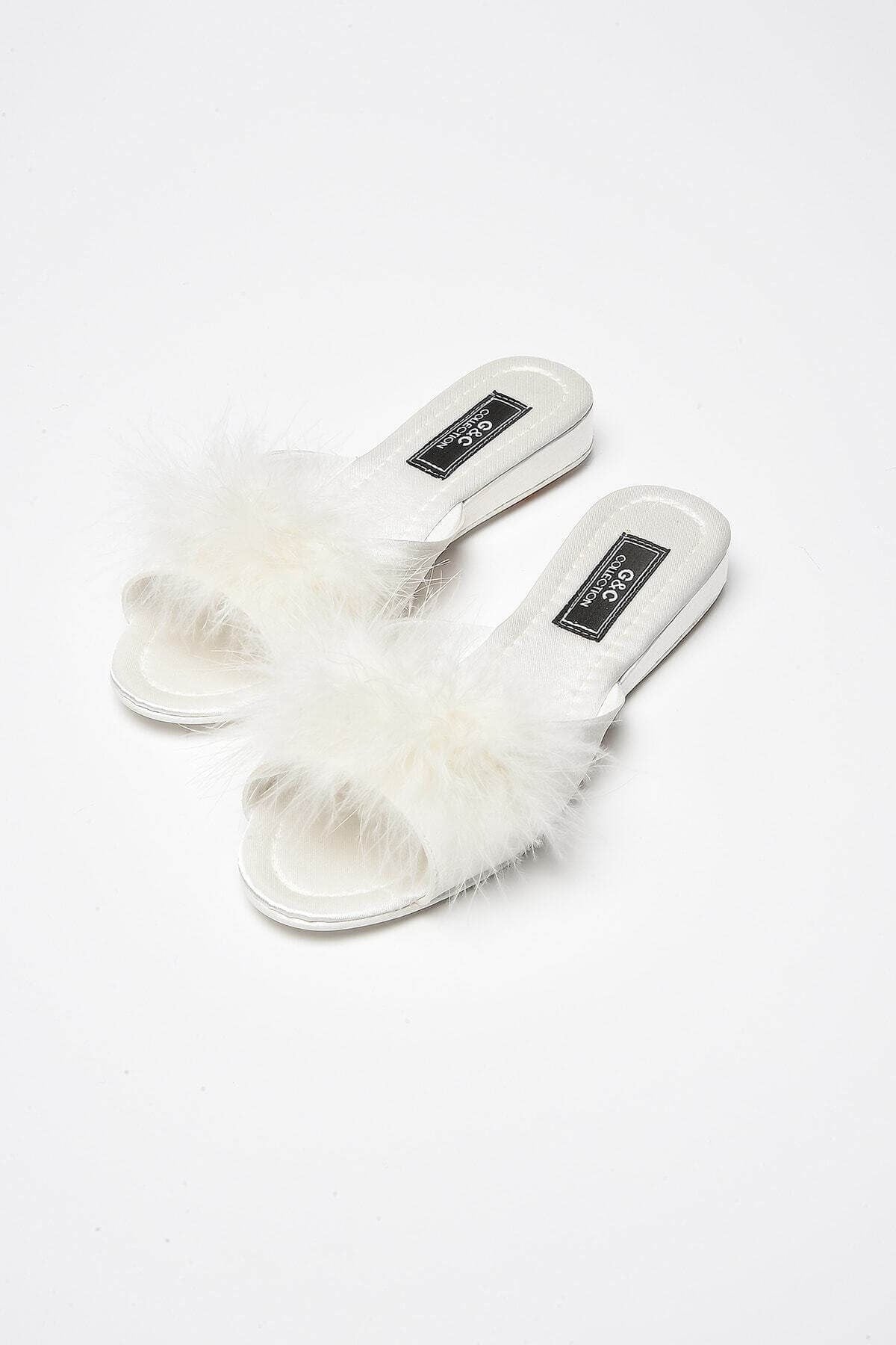 GC 180 Kadin Ev Terliği - Ekru