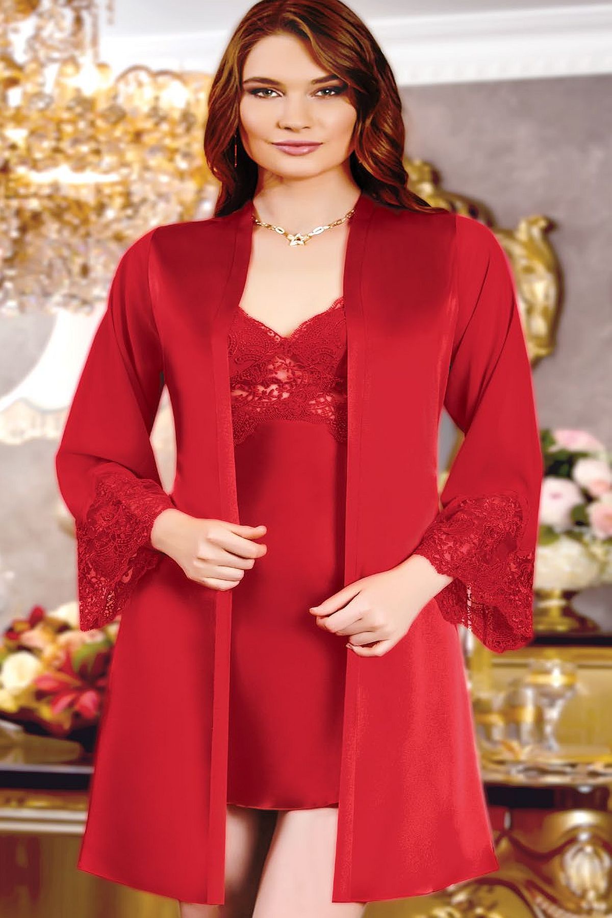 Saten Altılı SetlerJeremi 220 Çeyizlik Saten 6'lı Set-Kırmızı | Pijamapazari.comJeremi 220 Çeyizlik Saten 6'lı Set-Kırmızı