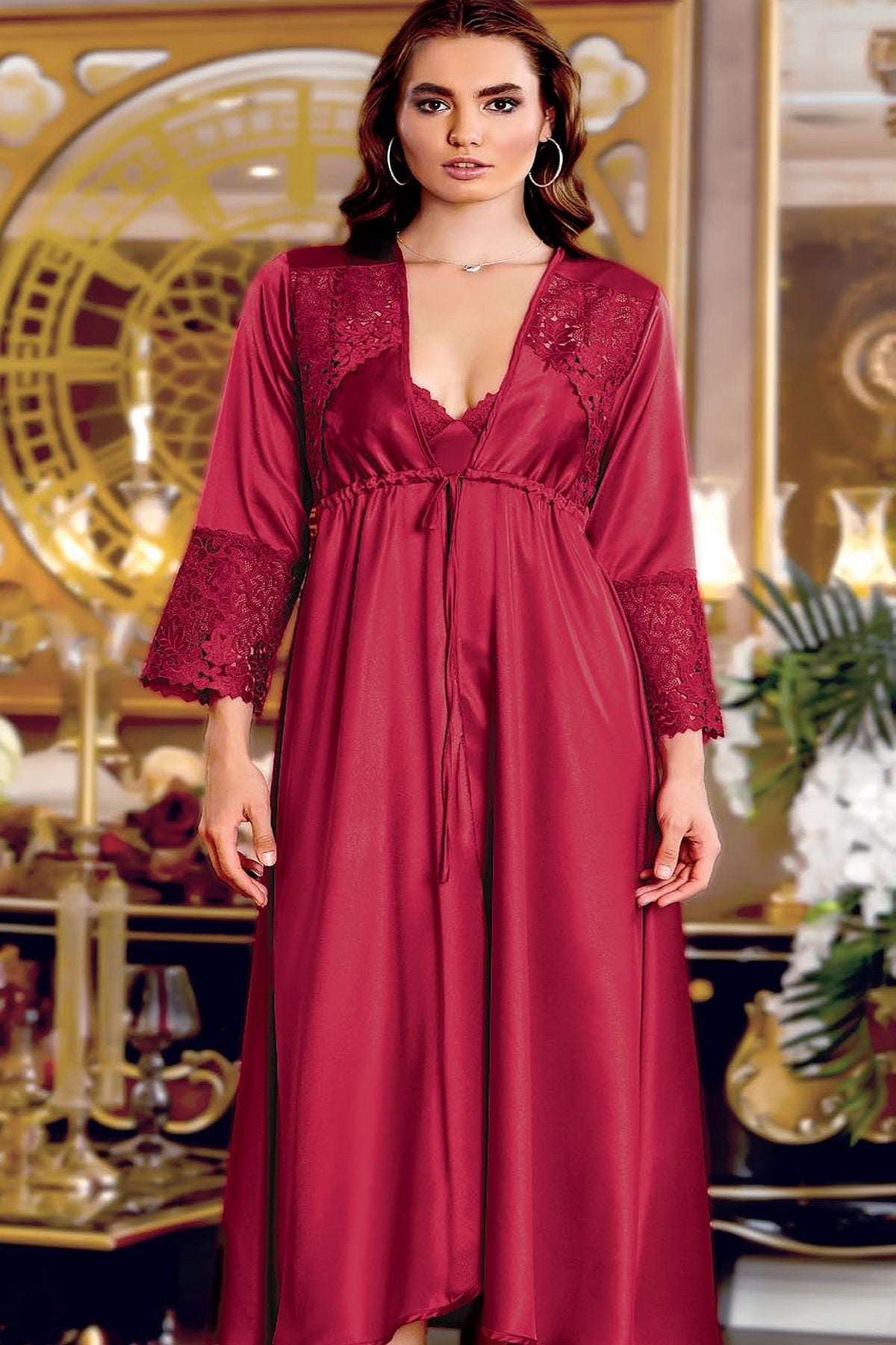 Saten Altılı SetlerJeremi 285 Çeyizlik Saten 6'lı Set-Bordo | Pijamapazari.comJeremi 285 Çeyizlik Saten 6'lı Set-Bordo