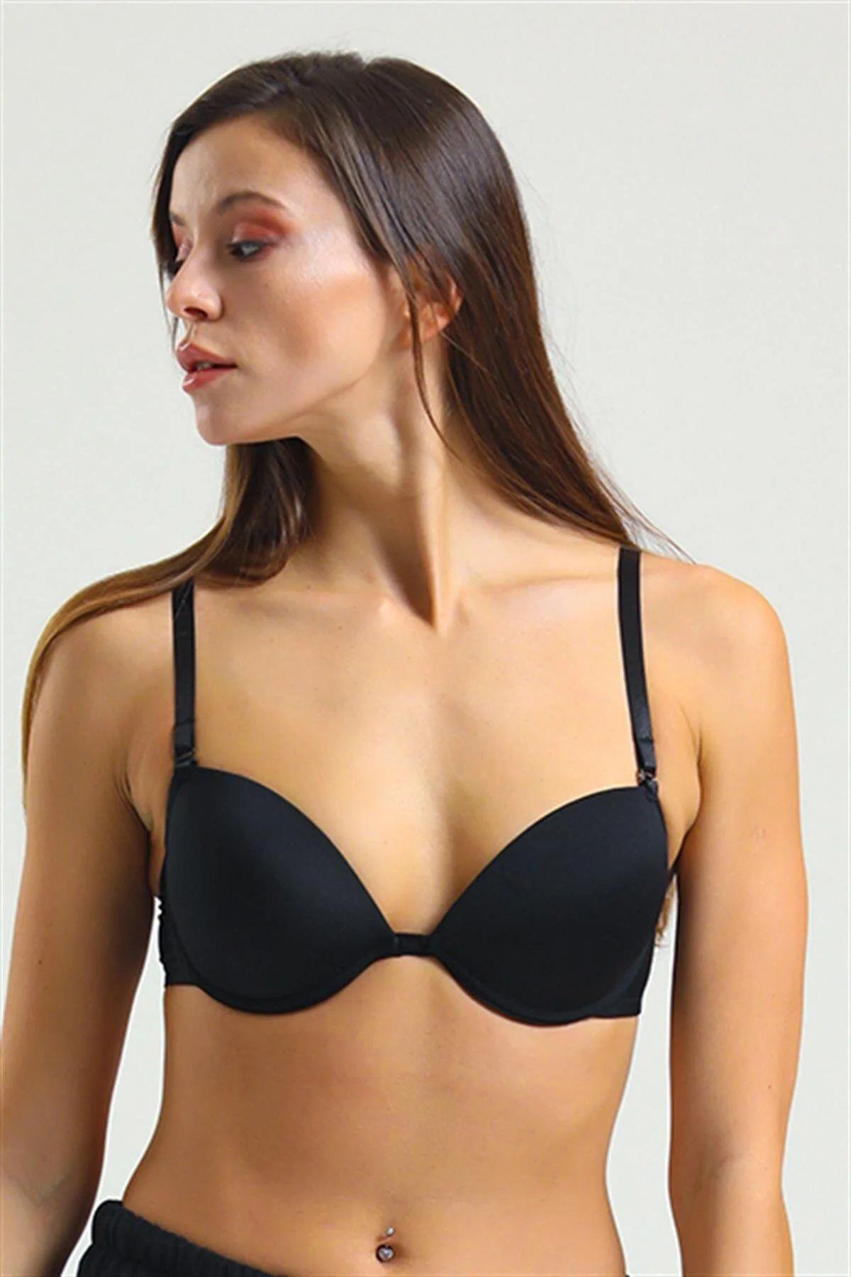 SütyenlerMagic Form 2169 Ortası Dekolte Düz Kumaşlı Süngerli Sütyen - Siyah