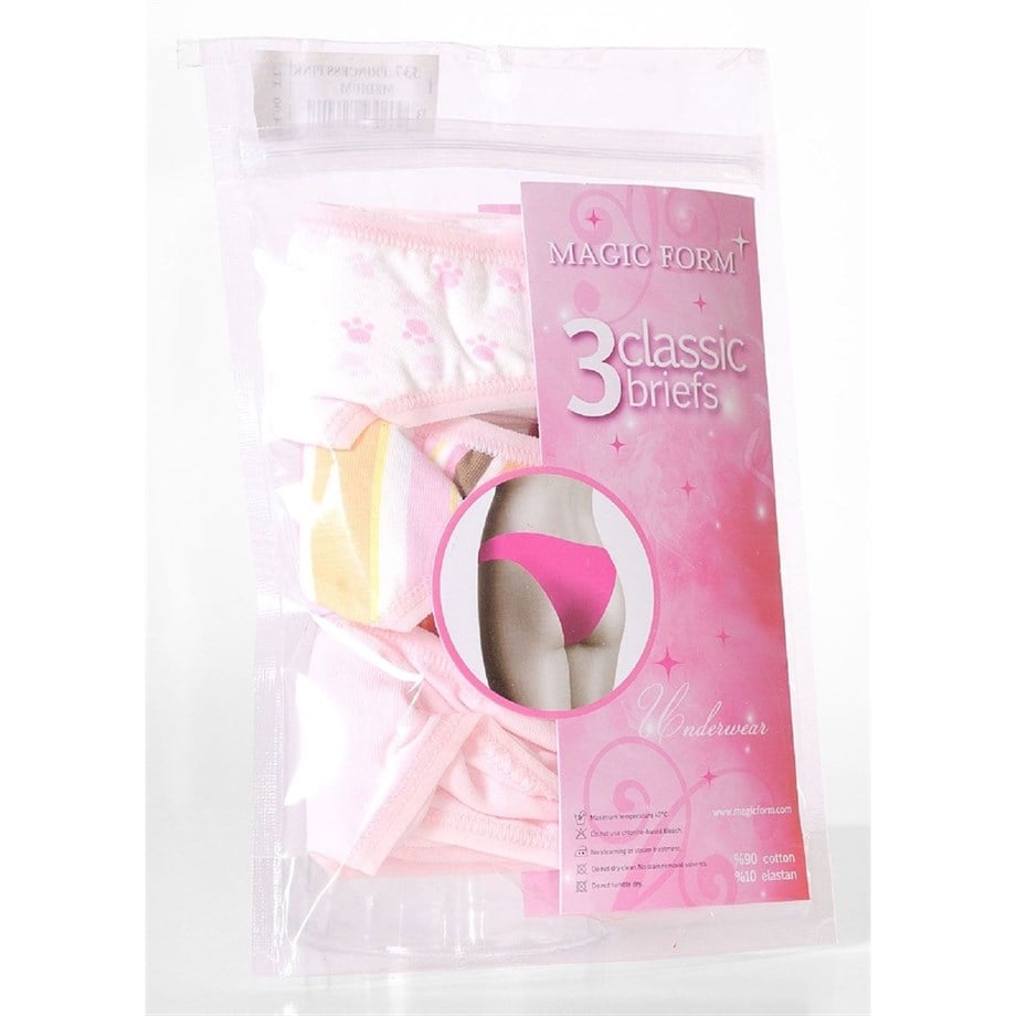 Magic Form 337 Çiçekli Penye Kumaşlı Üçlü Paket Normal Külot - MixKülotlarMagic Form