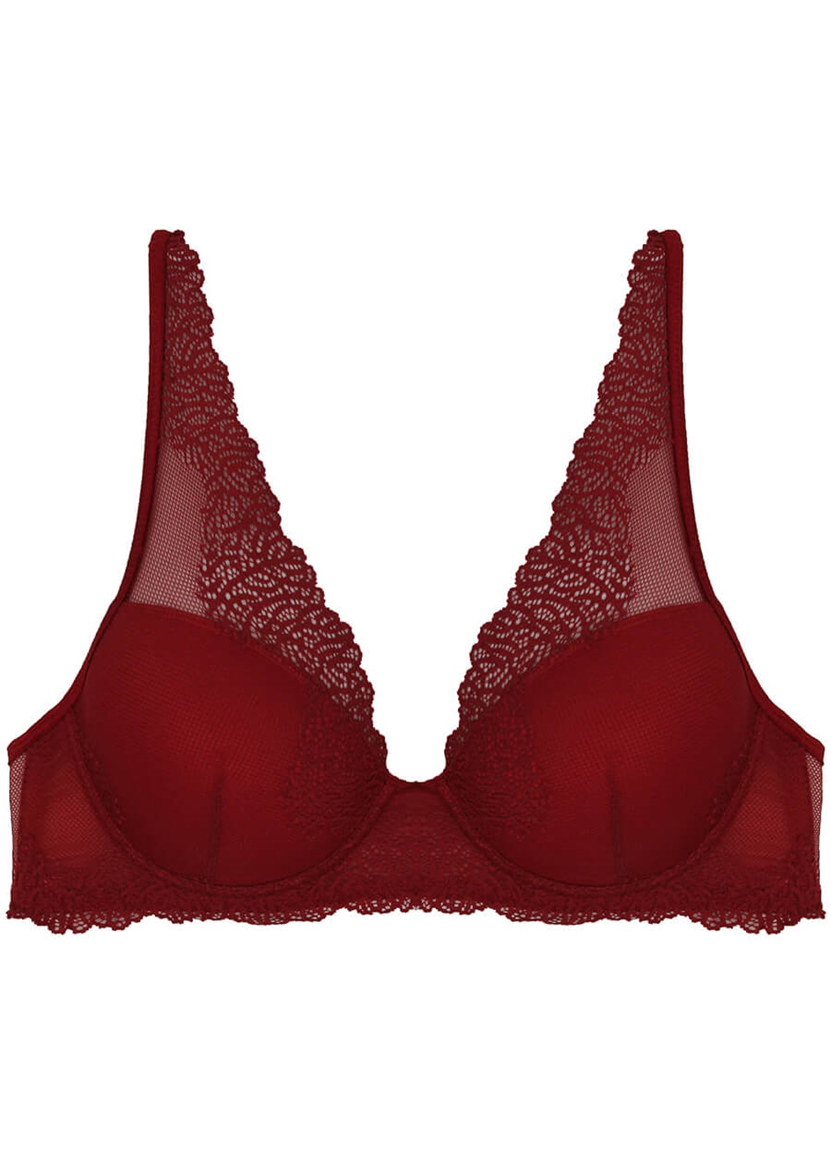 SütyenlerMagic Form 3912 Dantelli Süngerli Sütyen - Kırmızı