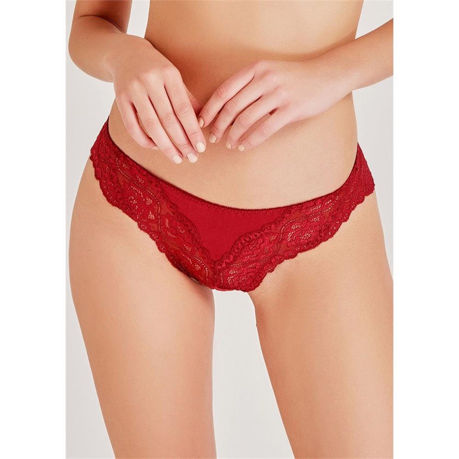 Magic Form 423 Dantelli Kumaş Detaylı Külot - BordoKülotlarMagic Form