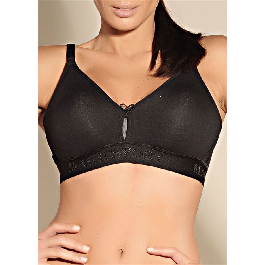 Magic Form 7822 Penye Kumaşlı Süngersiz Sporcu Sütyeni - SiyahSütyenlerMagic Form