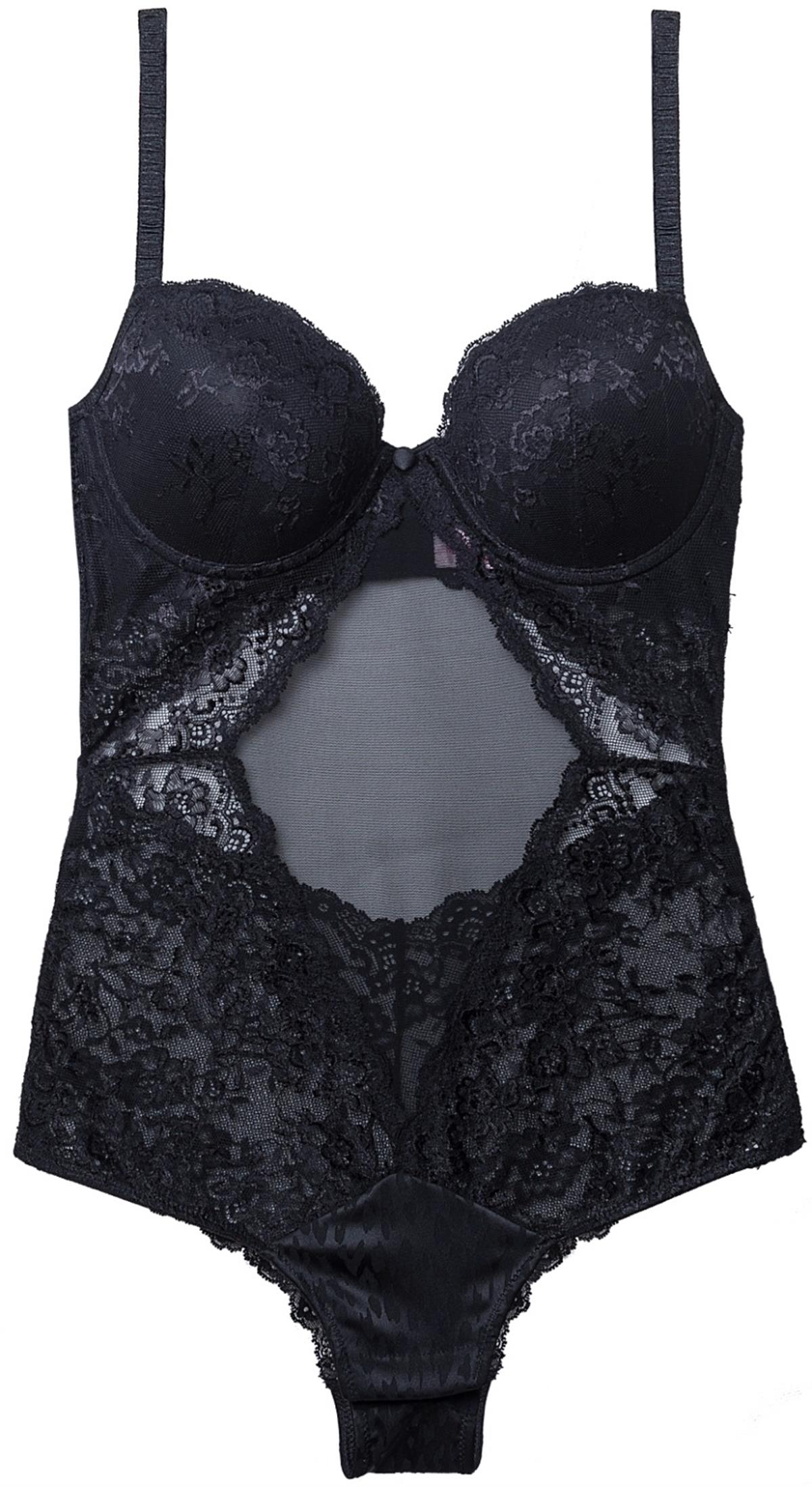 BadilerMagic Form 8610 Tüm Dantelli Dekolteli Body - Siyah