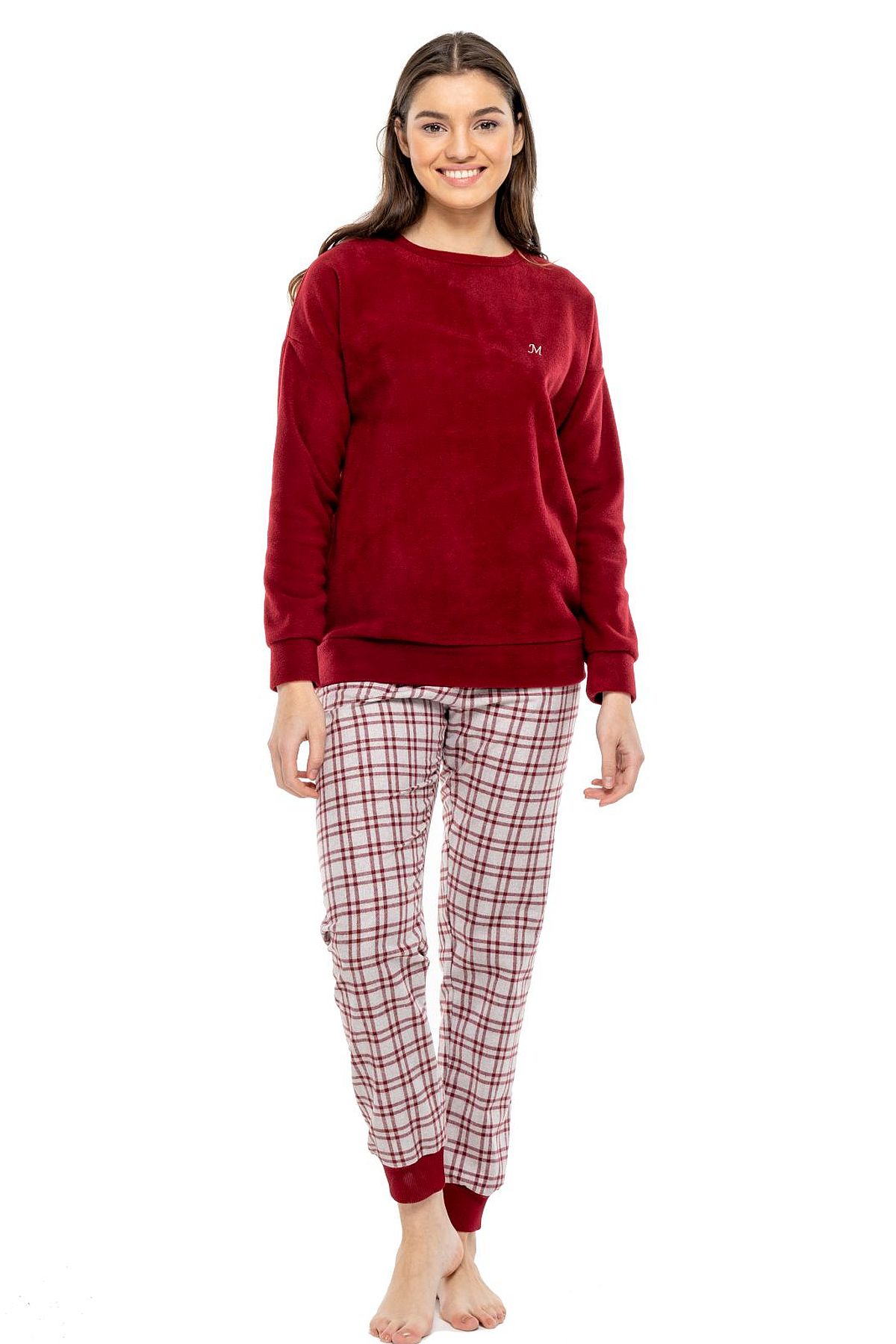 PijamalarMod Collection 3998 Kadın Bordo Yuvarlak Yaka Uzun Kollu Pijama Takımı -Bordo | Pijamapazari.comMod Collection 3998 Kadın Bordo Yuvarlak Yaka Uzun Kollu Pijama Takımı -Bordo