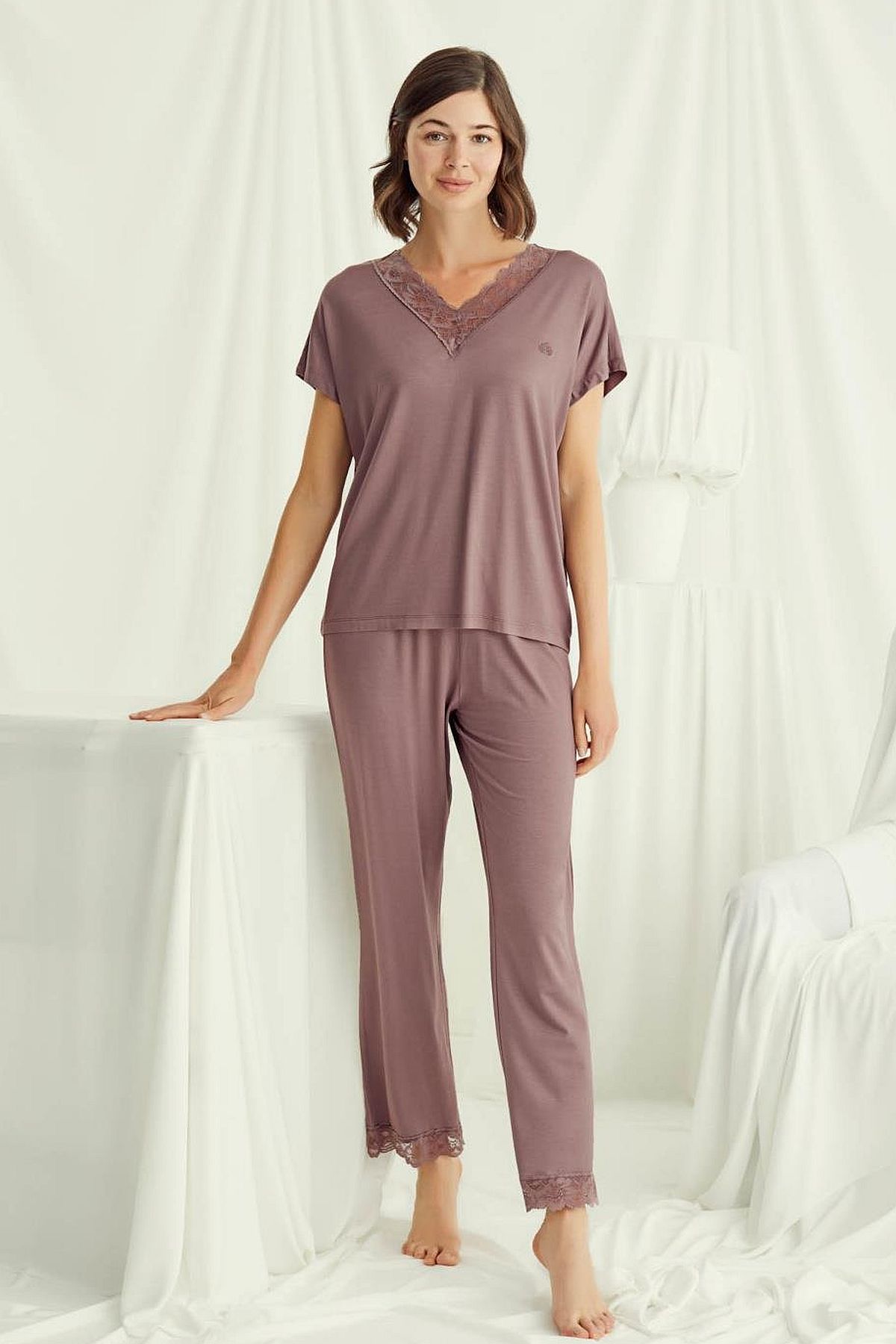 PijamalarMonamise 18512 Kadın V Yaka  Kısa Kollu Pijama Takımı-Kahve | Pijamapazari.comMonamise 18512 Kadın V Yaka  Kısa Kollu Pijama Takımı-Kahve