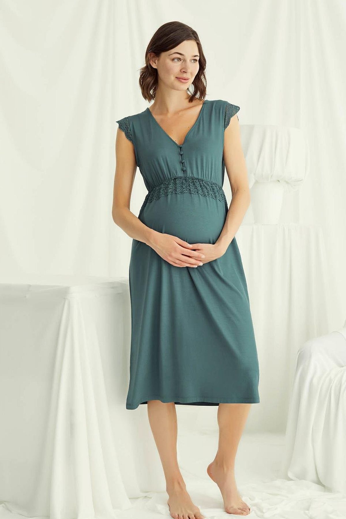 GeceliklerMonamise 18521 Hamile Lohusa Kalın Askılı Dantelli Gecelik-Yeşil | Pijamapazari.comMonamise 18521 Hamile Lohusa Kalın Askılı Dantelli Gecelik-Yeşil