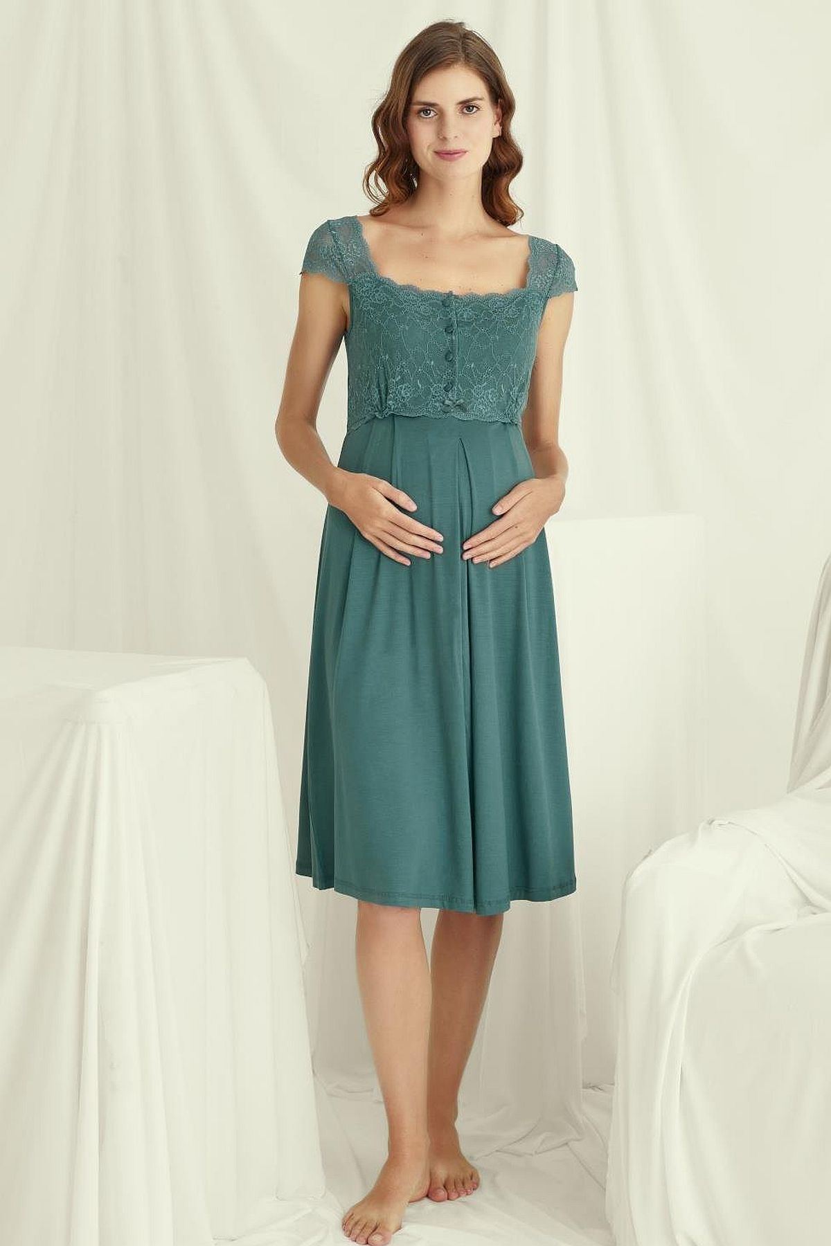 GeceliklerMonamise 18536 Hamile Lohusa Kalın Askılı Dantelli Gecelik-Yeşil | Pijamapazari.comMonamise 18536 Hamile Lohusa Kalın Askılı Dantelli Gecelik-Yeşil