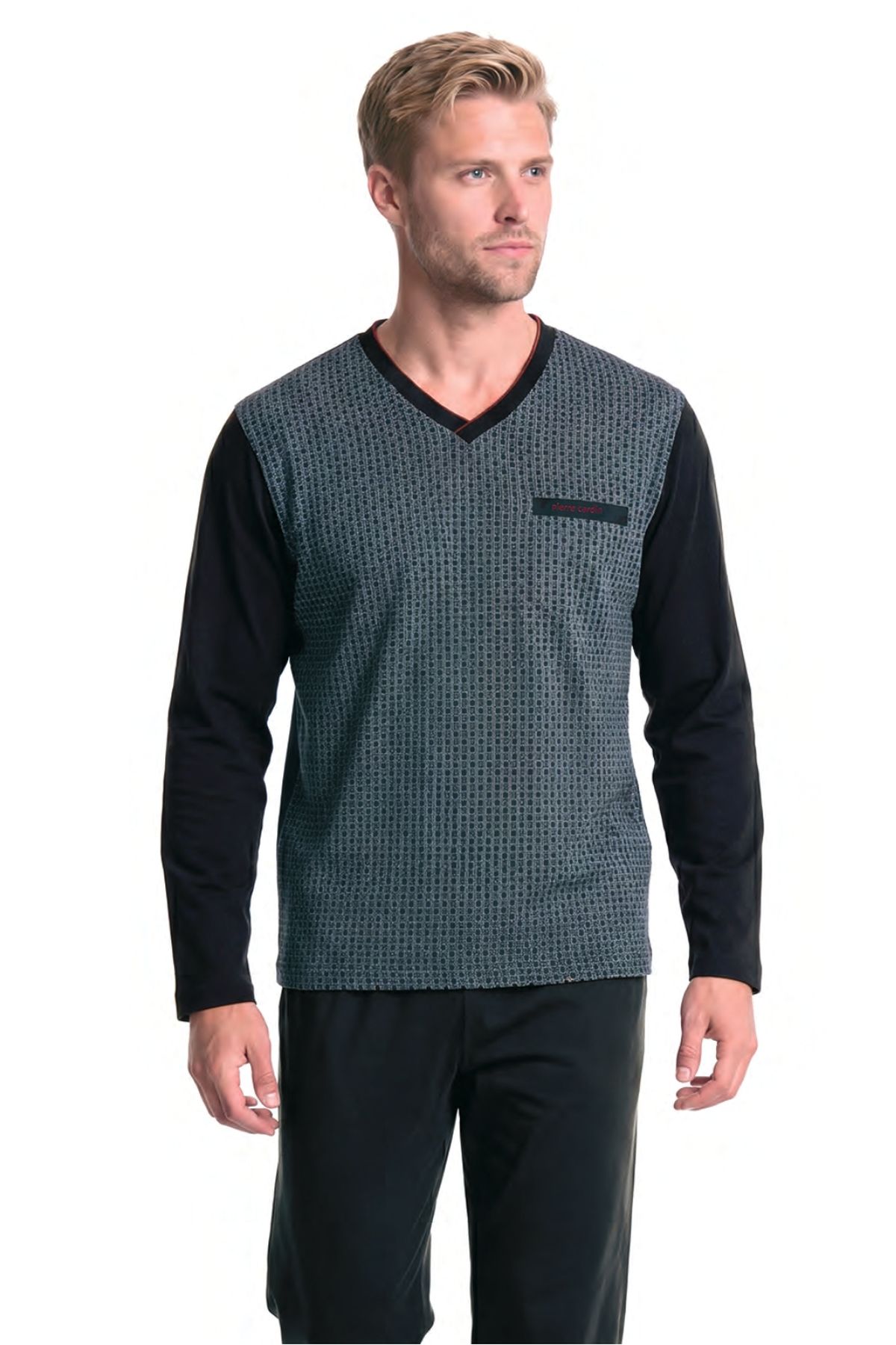 PijamalarHG8757575840563 Pijamapazarı.com'da. Uygun fiyat seçenekleri ile sipariş verebilirsiniz.Pierre Cardin 6143 Erkek Uzun kollu V Yaka Jakarlı Pijama Takımı-Siyah