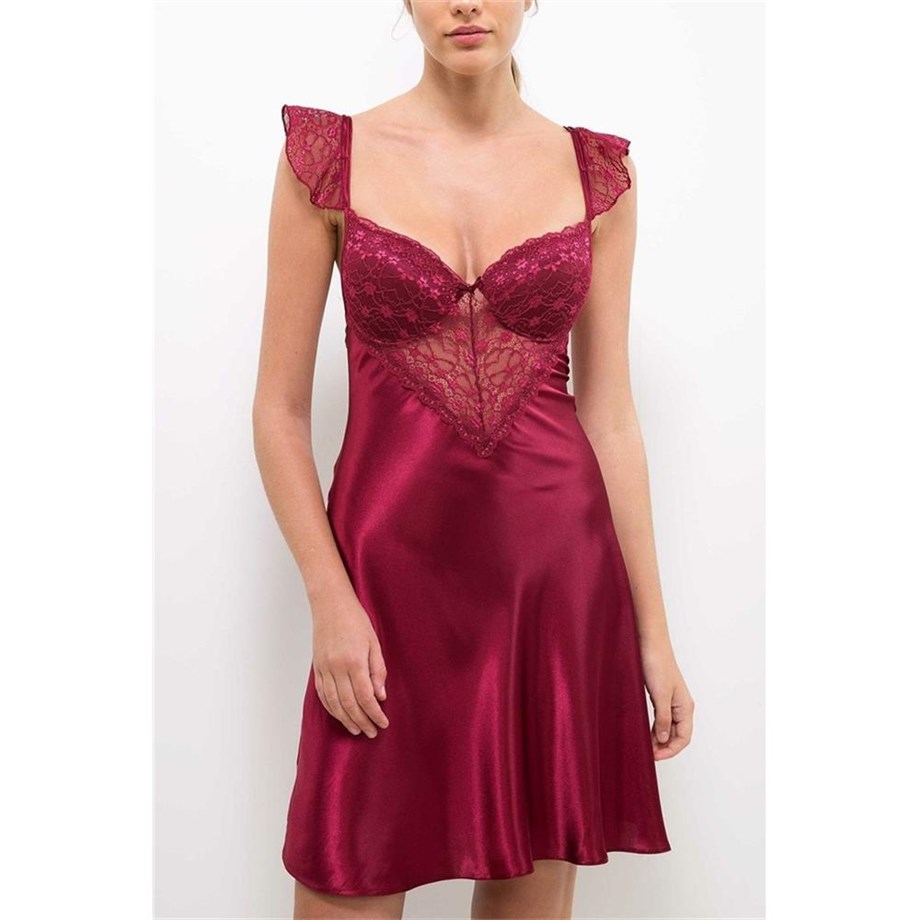 Pierre Cardin 635 Gecelik - BordoSaten Tek GeceliklerPierre Cardin