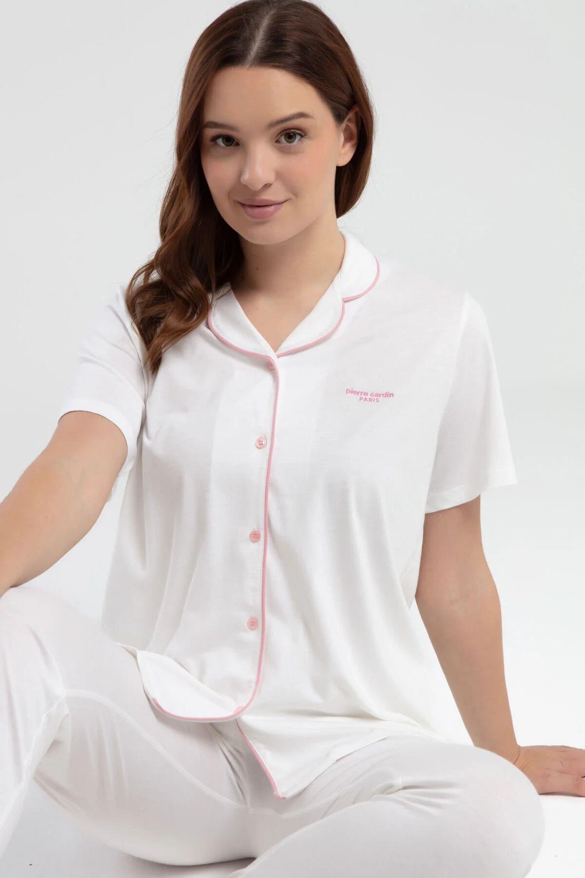 PijamalarPierre Cardin 7715 Kadın Kısa Kollu Gömlek Pijama Takımı-Krem | Pijamapazari.comPierre Cardin 7715 Kadın Kısa Kollu Gömlek Pijama Takımı-Krem