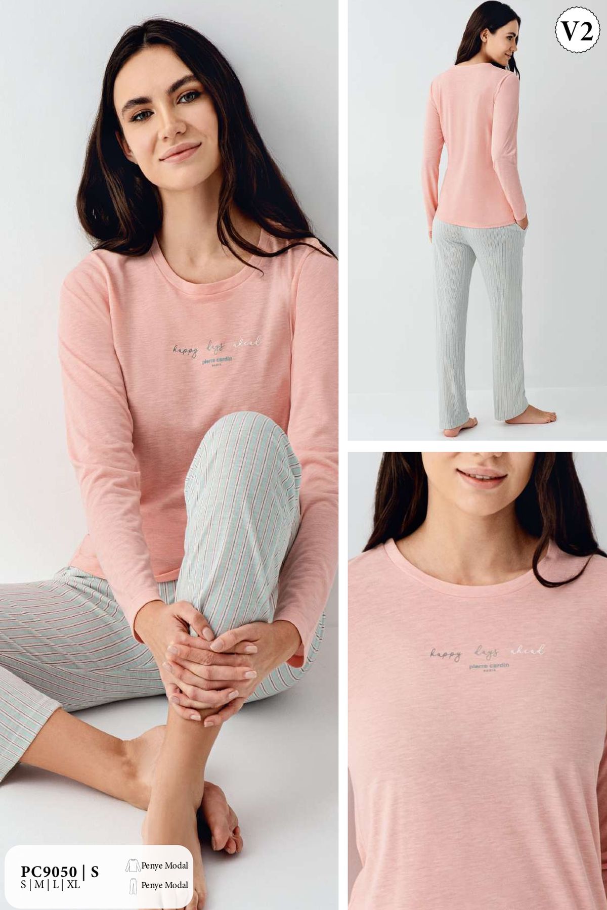 PijamalarPierre Cardin 9050 Kadın Uzun Kollu Bisiklet Yaka Pijama Takımı-Somon | Pijamapazari.comPierre Cardin 9050 Kadın Uzun Kollu Bisiklet Yaka Pijama Takımı-Somon