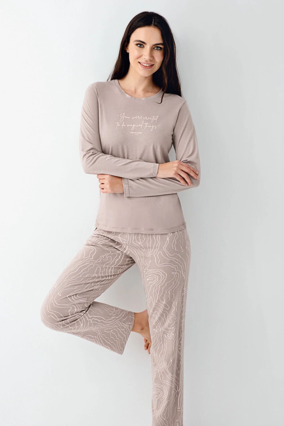 PijamalarPierre Cardin 9096 Kadın Uzun Kollu Bisiklet Yaka Pijama Takımı-Vizon | Pijamapazari.comPierre Cardin 9096 Kadın Uzun Kollu Bisiklet Yaka Pijama Takımı-Vizon