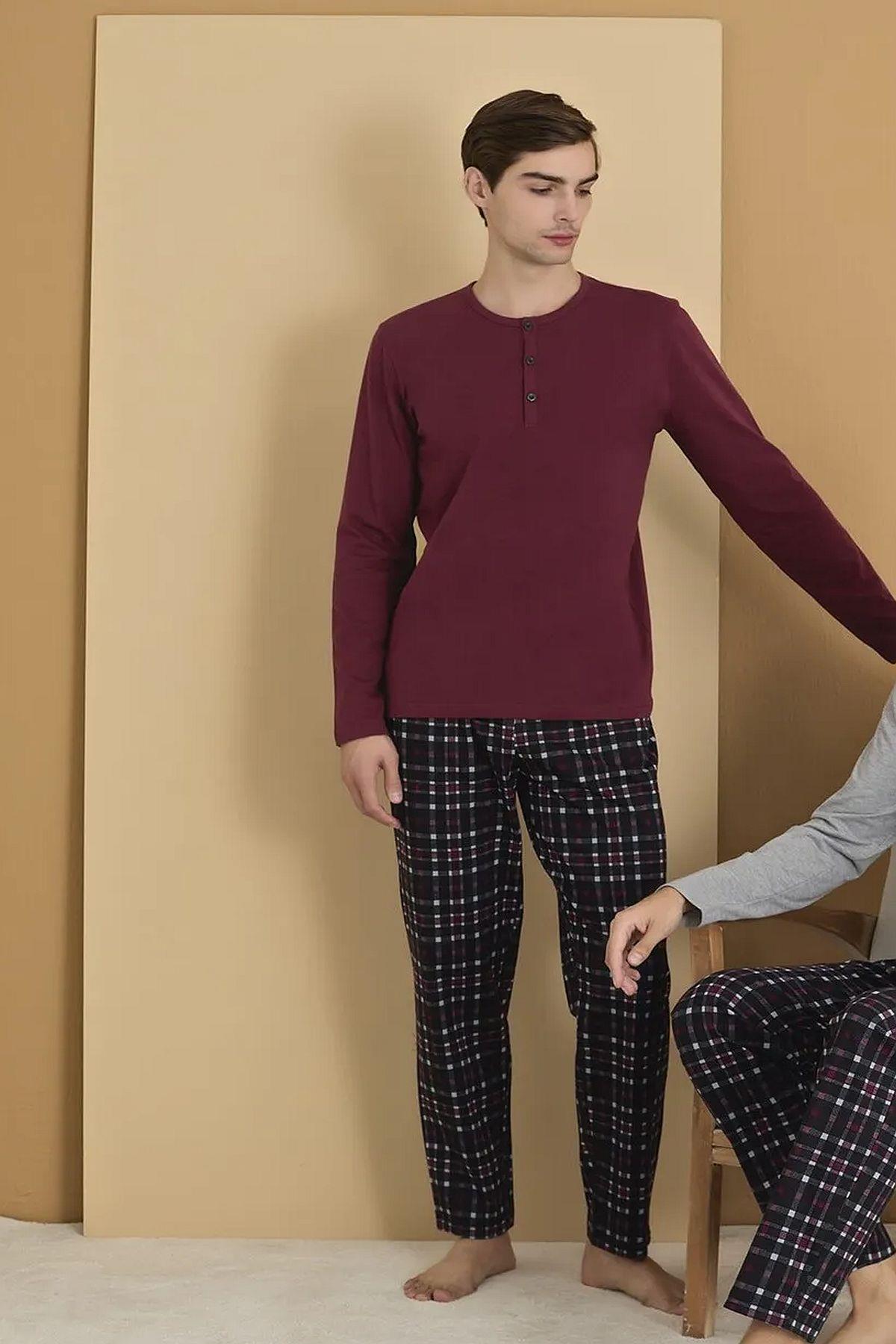 PijamalarPolat 1600 Elitepoint Erkek Uzun Kollu Yakası Üç Düğmeli Pijama Takımı-Vişne | Pijamapazari.comPolat 1600 Elitepoint Erkek Uzun Kollu Yakası Üç Düğmeli Pijama Takımı-Vişne