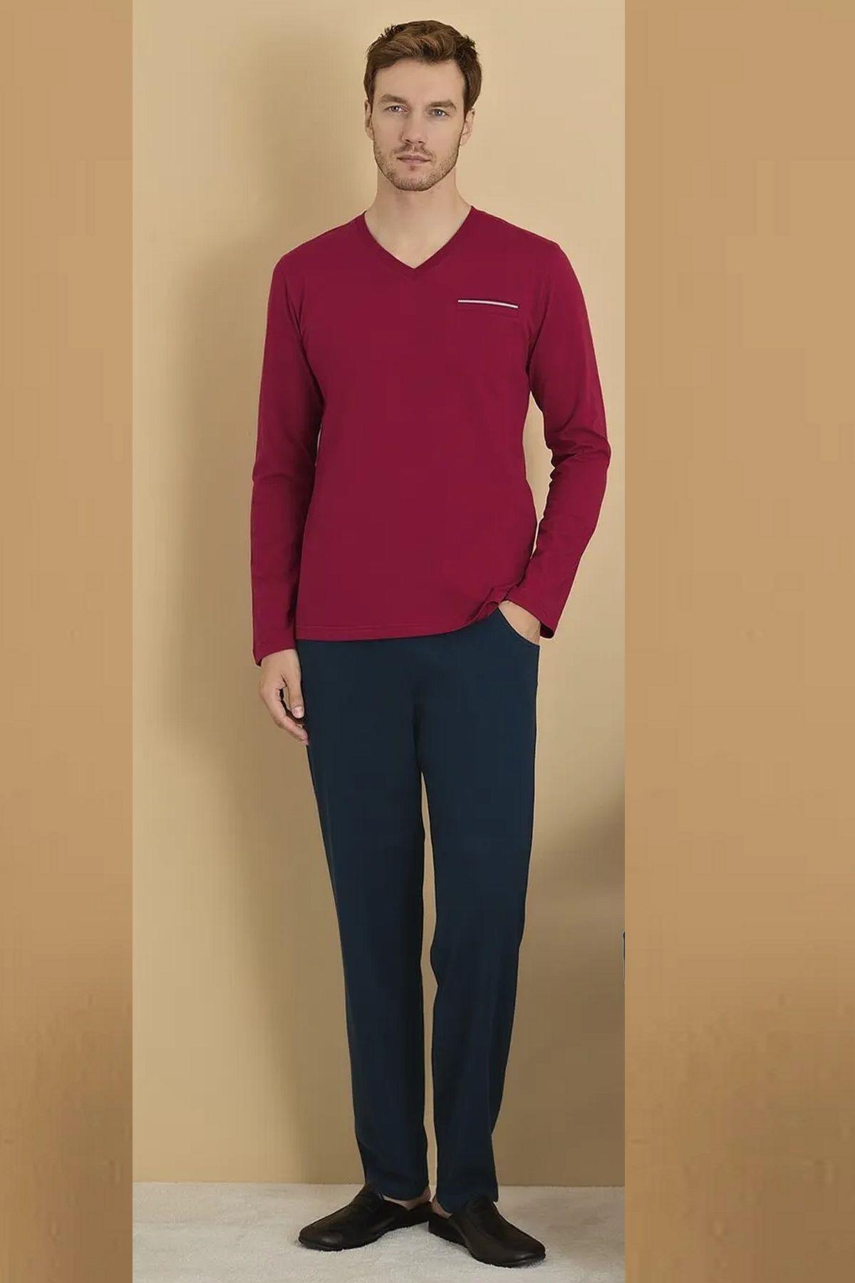 PijamalarPolat 1607 Elitepoint Erkek Uzun Kollu V Yaka Pijama Takımı-Bordo | Pijamapazari.comPolat 1607 Elitepoint Erkek Uzun Kollu V Yaka Pijama Takımı-Bordo