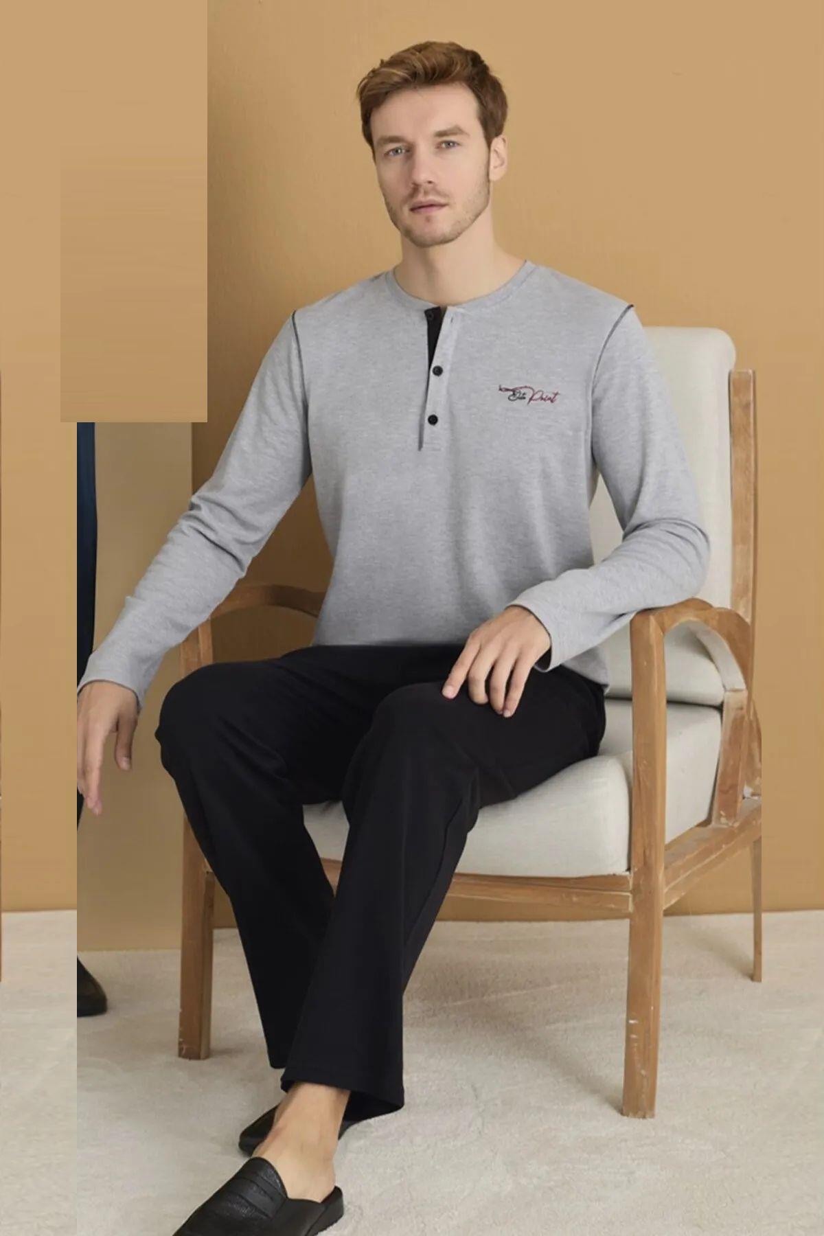 PijamalarPolat 1615 Elitepoint Erkek Uzun Kollu Yakası Üç Düğmeli Pijama Takımı-Gri | Pijamapazari.comPolat 1615 Elitepoint Erkek Uzun Kollu Yakası Üç Düğmeli Pijama Takımı-Gri