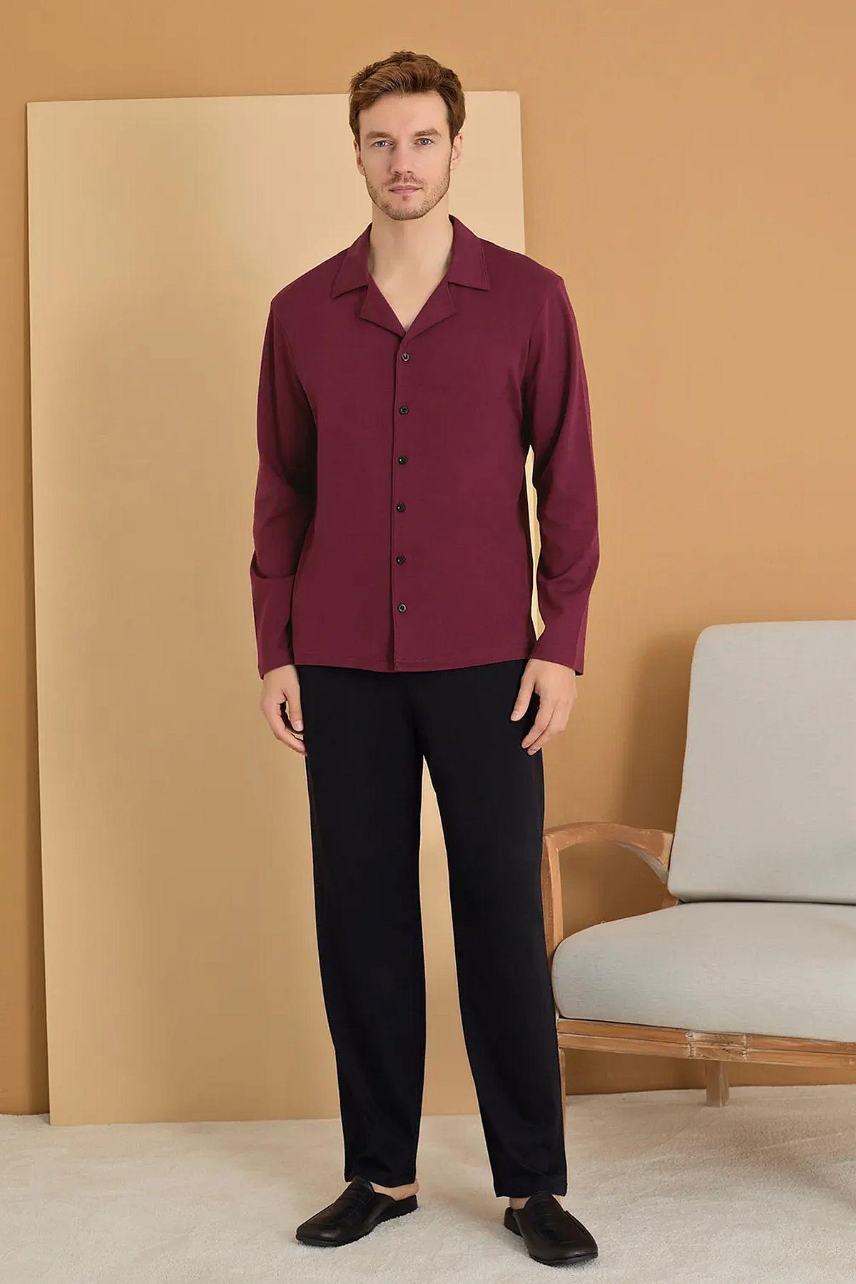 PijamalarPolat 1624 Elitepoint Erkek Uzun Kollu Önden Düğmeli Pijama Takımı-Vişne | Pijamapazari.comPolat 1624 Elitepoint Erkek Uzun Kollu Önden Düğmeli Pijama Takımı-Vişne