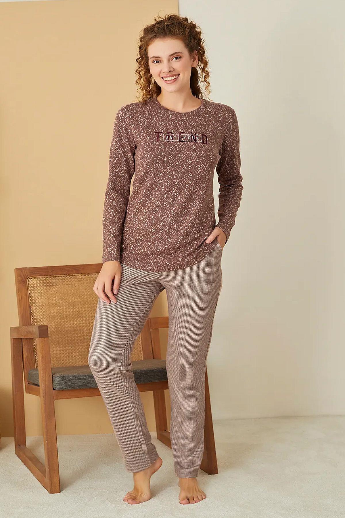 PijamalarPolat 3111 Rozalinda Kadın Bisiklet Yaka Uzun Kollu Pijama Takımı-Gülkurusu | Pijamapazari.comPolat 3111 Rozalinda Kadın Bisiklet Yaka Uzun Kollu Pijama Takımı-Gülkurusu