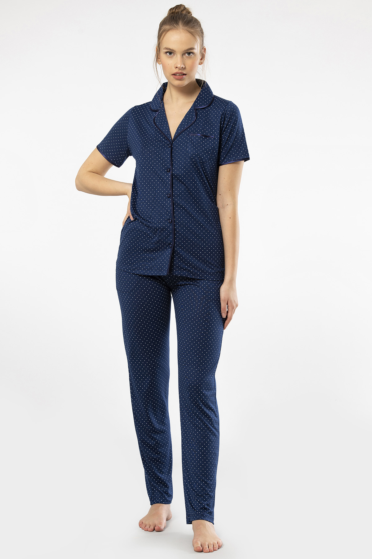 PijamalarTüren 3291 Kadın Kısa Kollu Pijama Takımı -Lacivert | Pijamapazari.comTüren 3291 Kadın Kısa Kollu Pijama Takımı -Lacivert