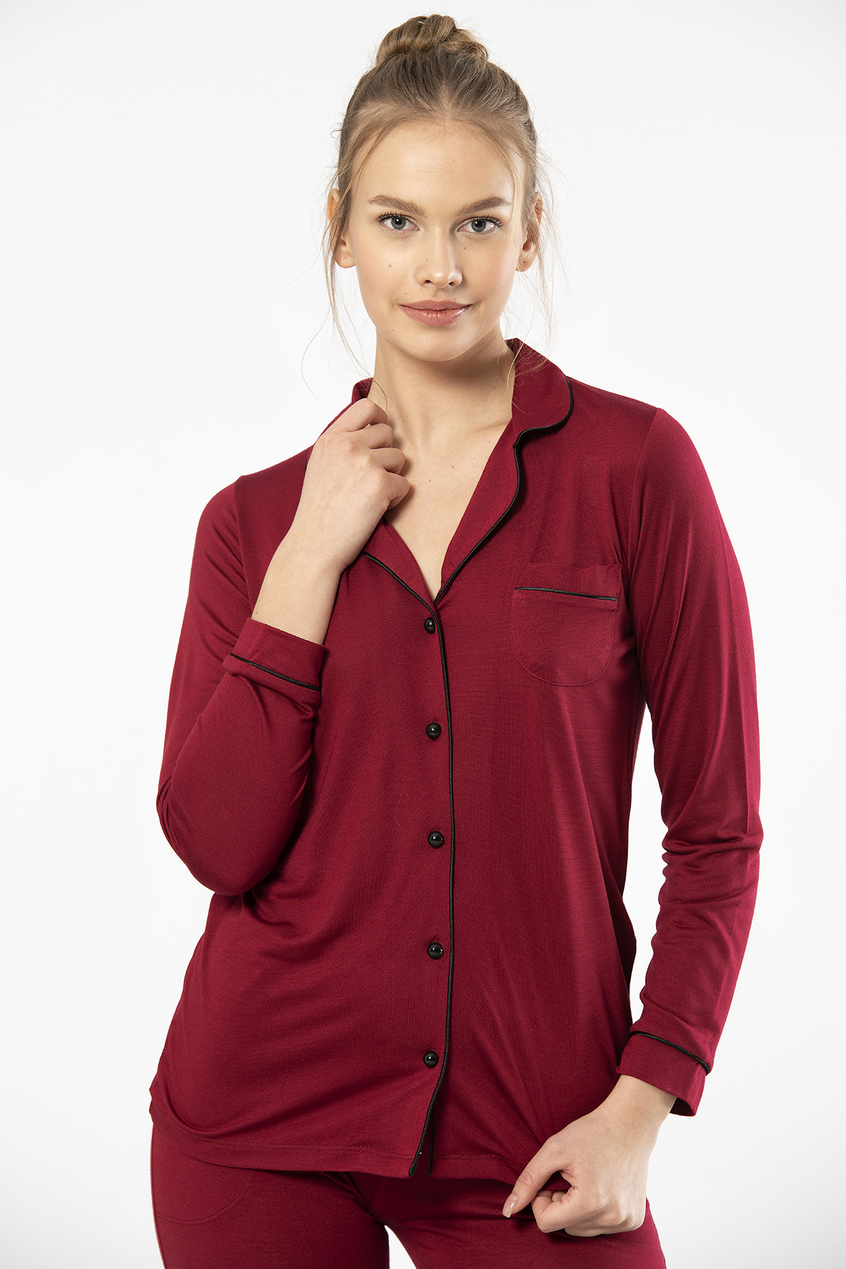 PijamalarTüren 3365 Kadın Uzun Kollu Gömlek Yaka Pijama Takım-Bordo | Pijamapazari.comTüren 3365 Kadın Uzun Kollu Gömlek Yaka Pijama Takım-Bordo