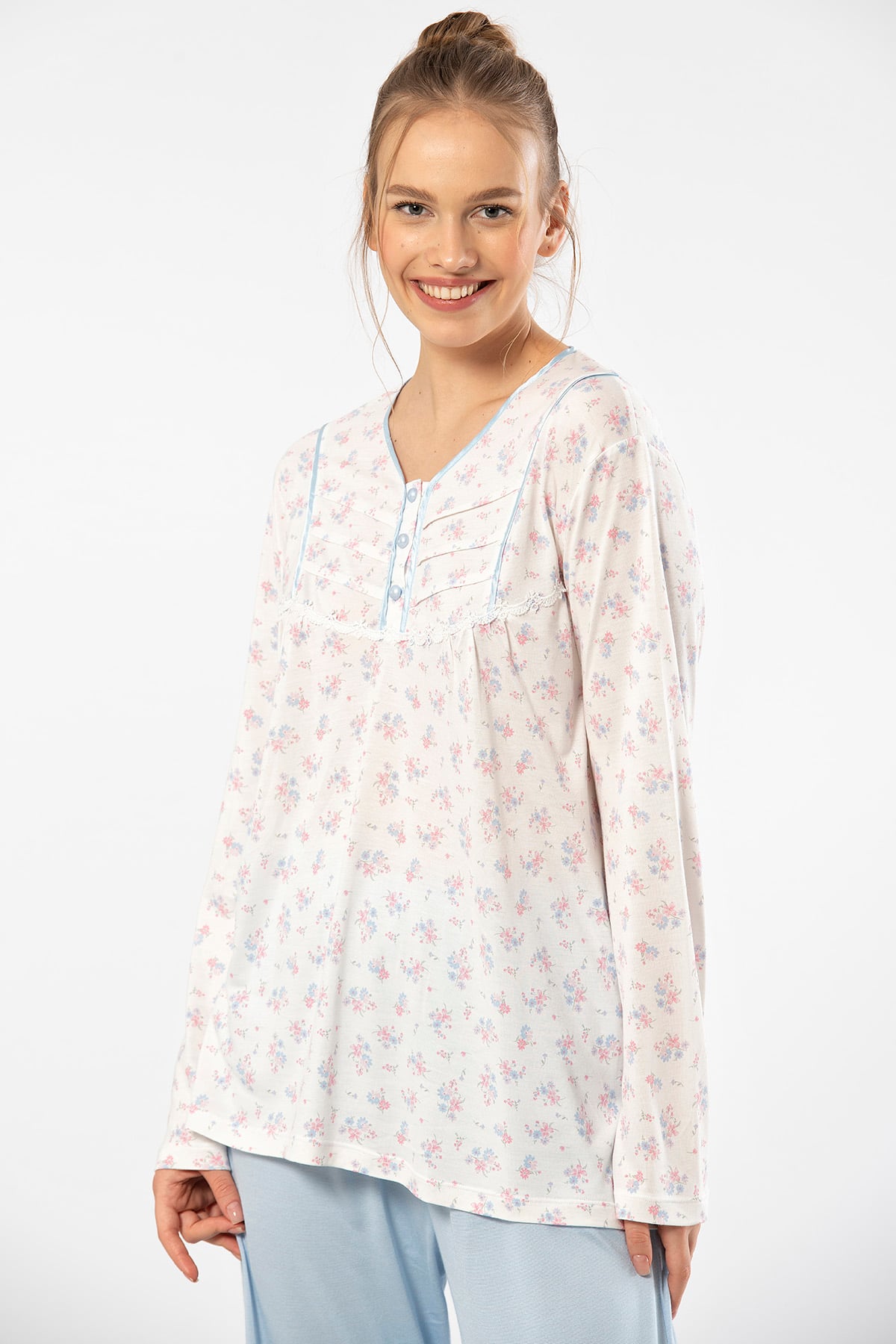 PijamalarTüren 3366 Kadın Büyük Beden Uzun Kollu Pijama Takım-Mavi | Pijamapazari.comTüren 3366 Kadın Büyük Beden Uzun Kollu Pijama Takım-Mavi