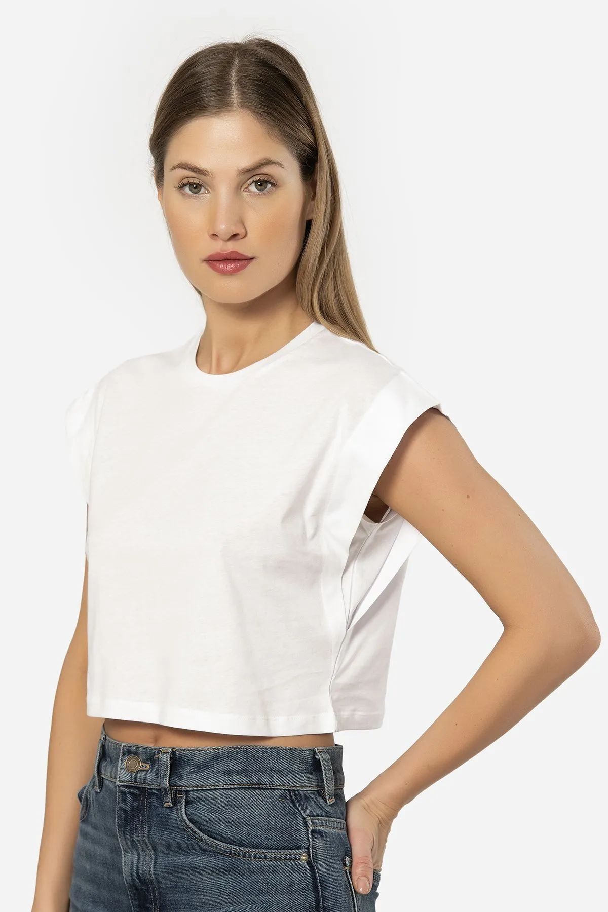 T-ShirtTüren 3402 Kadın Vatka Görünümlü Crop T-shirt-Beyaz | Pijamapazari.comTüren 3402 Kadın Vatka Görünümlü Crop T-shirt-Beyaz