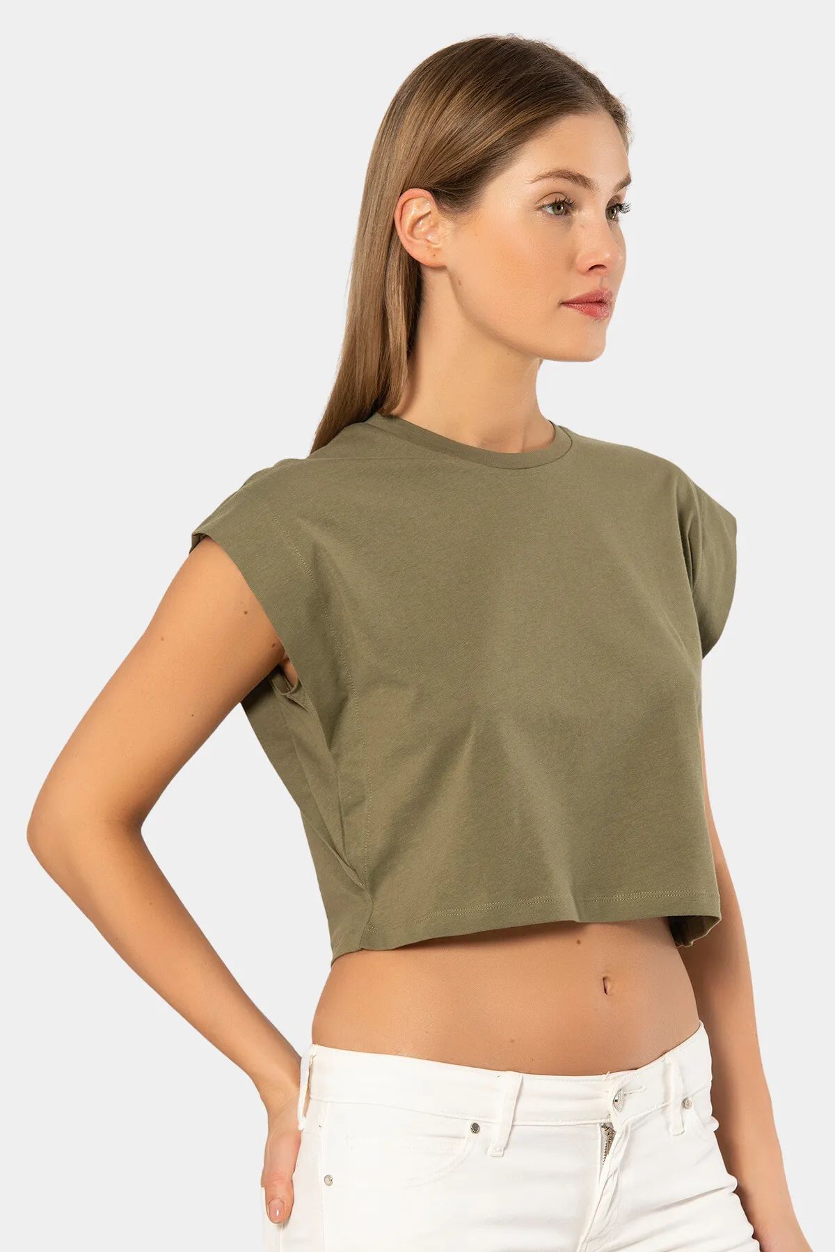 T-ShirtTüren 3402 Kadın Vatka Görünümlü Crop T-shirt-Hakı | Pijamapazari.comTüren 3402 Kadın Vatka Görünümlü Crop T-shirt-Hakı