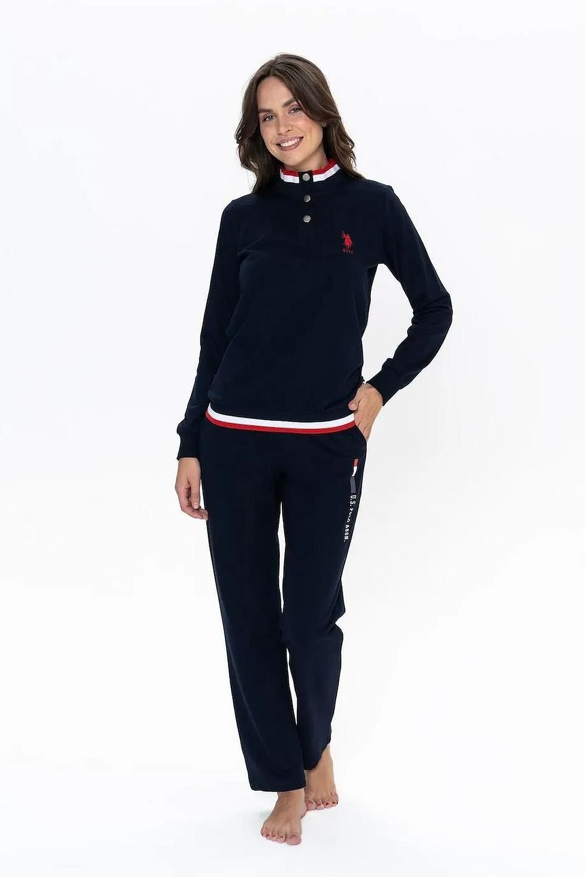 PijamalarU.s Polo Assn. 20112 Kadın Uzun Kollu Dik Yaka Rahat Ev Giyim-Lacivert | Pijamapazari.comU.s Polo Assn. 20112 Kadın Uzun Kollu Dik Yaka Rahat Ev Giyim-Lacivert