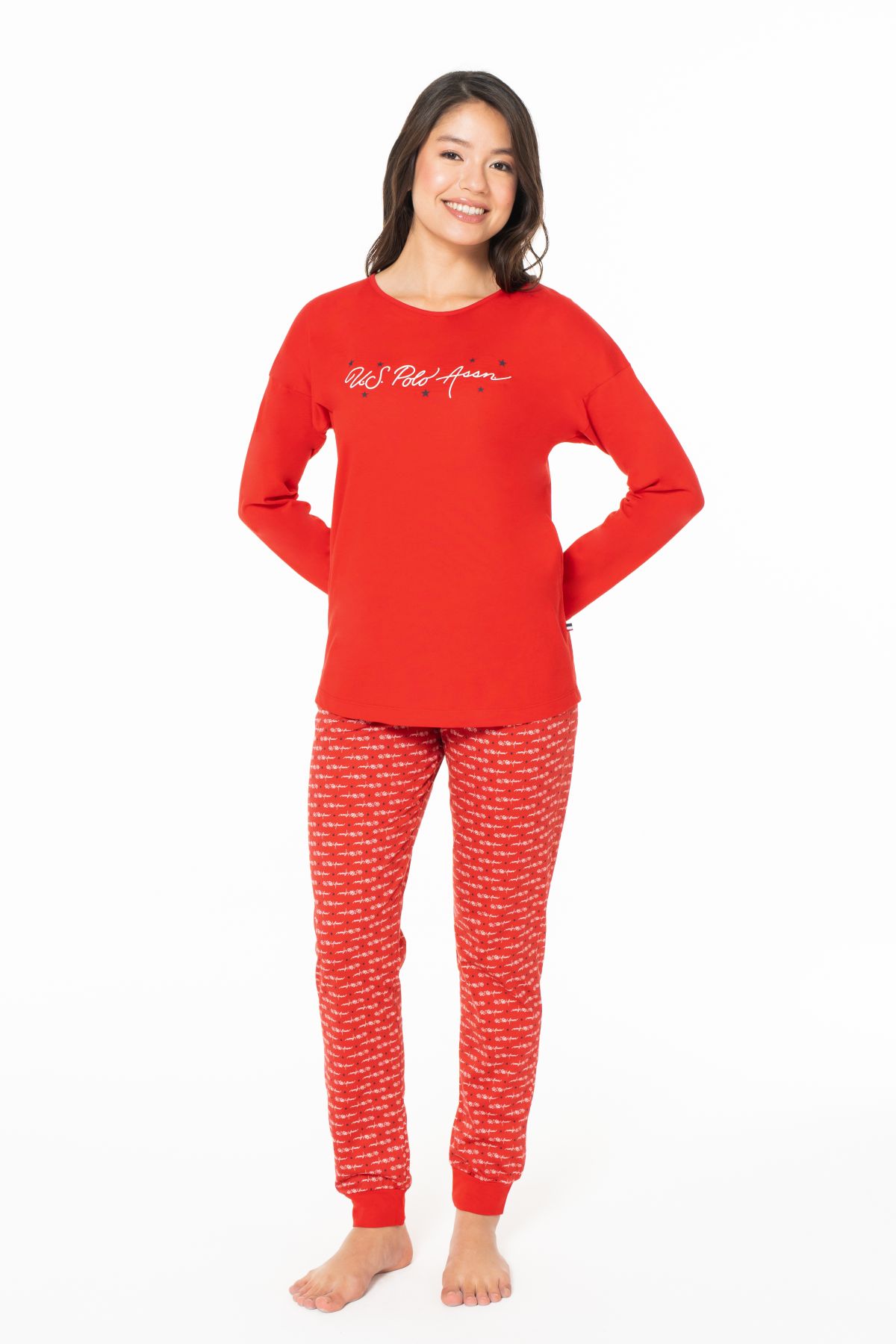 PijamalarU.s Polo Assn. 20147 Kadın Uzun Kollu Bisiklet Yaka Paçası Bantlı Pijama Takım-Kırmızı | Pijamapazari.comU.s Polo Assn. 20147 Kadın Uzun Kollu Bisiklet Yaka Paçası Bantlı Pijama Takım-Kırmızı