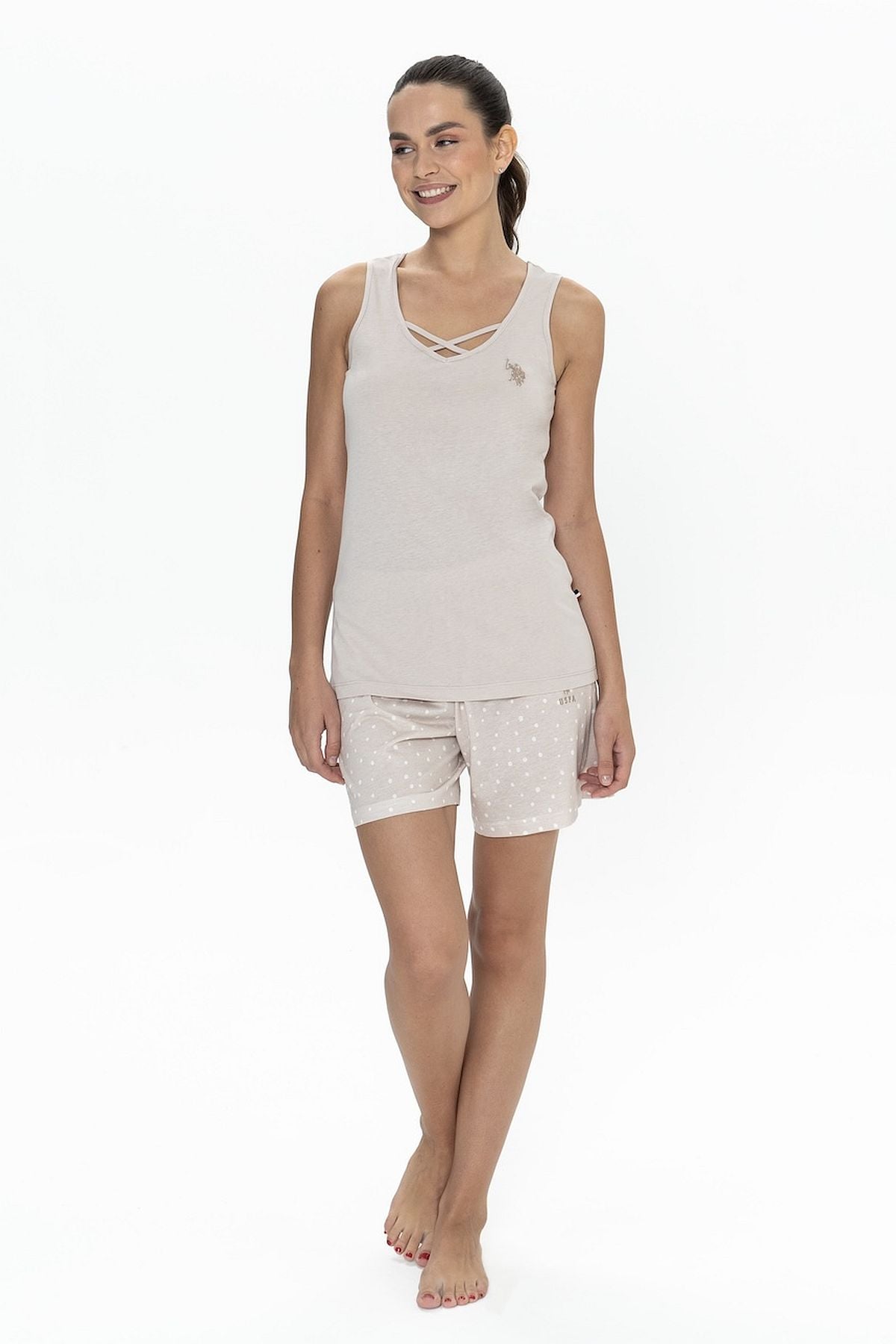 PijamalarU.s Polo Assn. 20053 Kadın Kalın Askılı Bisiklet Yaka Şortlu Pijama Takımı-Bej | Pijamapazari.comU.s Polo Assn. 20053 Kadın Kalın Askılı Bisiklet Yaka Şortlu Pijama Takımı-Bej