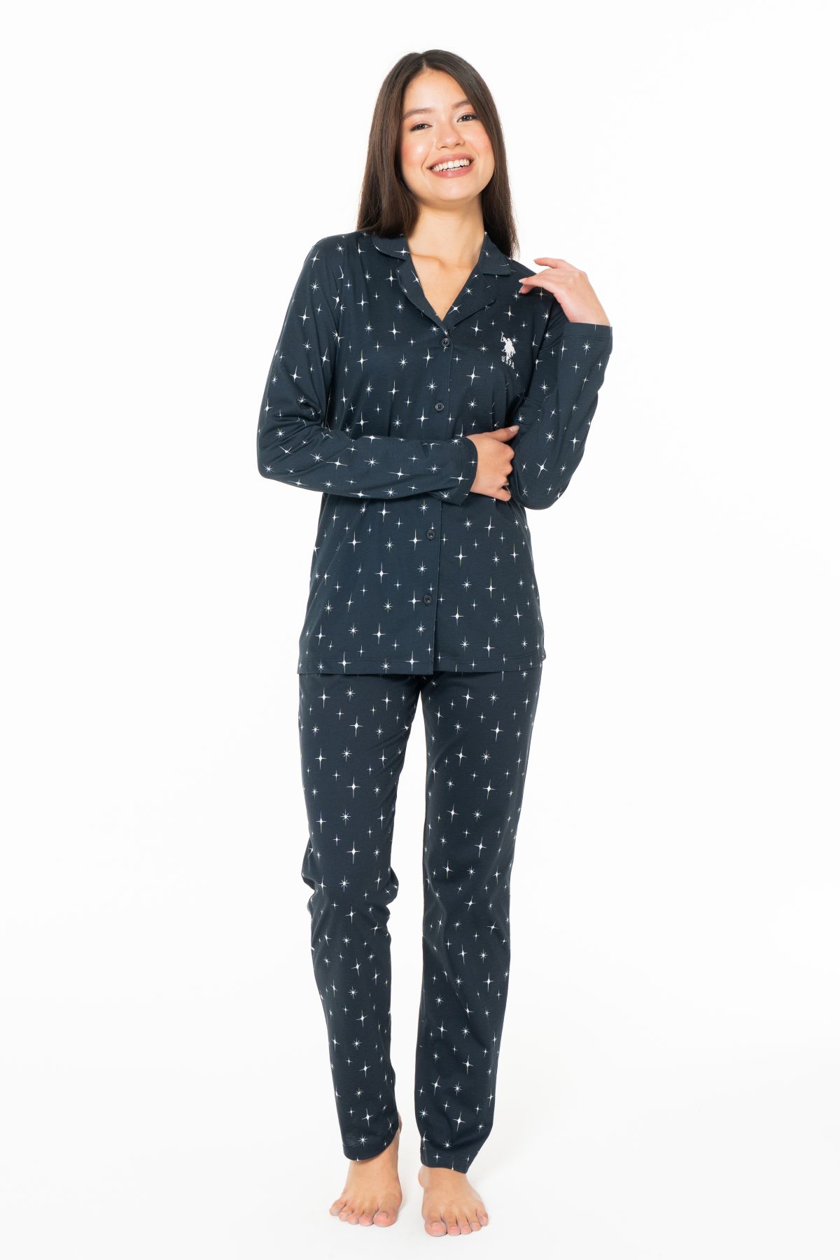 PijamalarU.s Polo Assn. 20173 Kadın Uzun Kollu Gömlek Pijama Takım-Lacivert | Pijamapazari.comU.s Polo Assn. 20173 Kadın Uzun Kollu Gömlek Pijama Takım-Lacivert