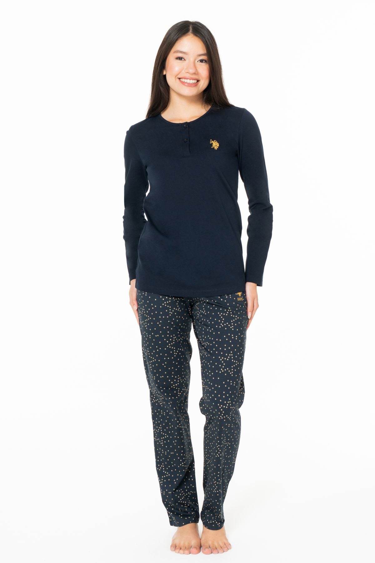 PijamalarU.s Polo Assn. 20161 Kadın Uzun Kollu Düğmeli Bisiklet Yaka Pijama Takımı-Lacivert | Pijamapazari.comU.s Polo Assn. 20161 Kadın Uzun Kollu Düğmeli Bisiklet Yaka Pijama Takımı-Lacivert