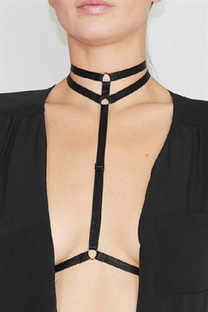 Boyunda Çift Sıralı Şık Lastik Harness - APFT84