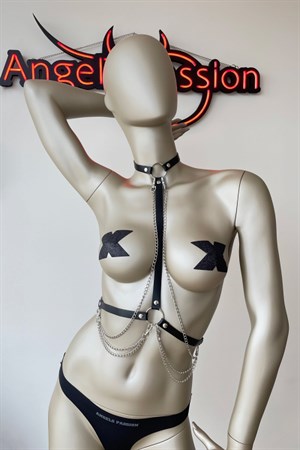 Deri Boyun ve Bel Harness Zincir Detaylı