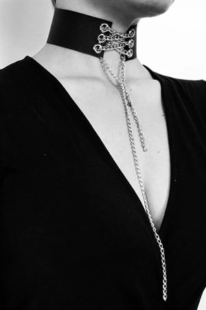 Deri Zincirli Şık Choker - APFT428
