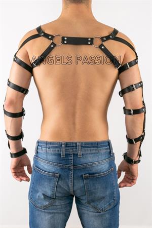 Erkek Fantazi Giyim Deri Kol ve Göğüs Harness - APFTM5
